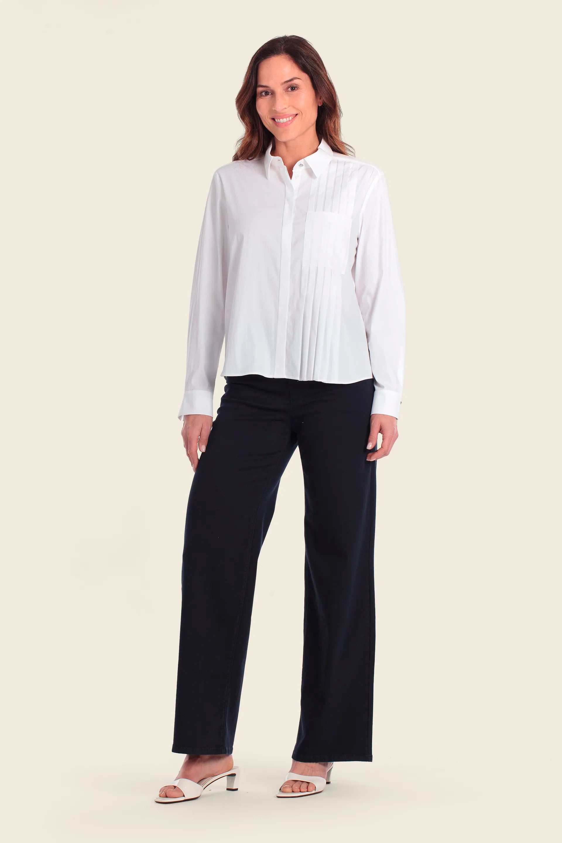 Gerry Weber White 0 Pleated Blouse Asymmetric SKU: N60465_102 Image 03