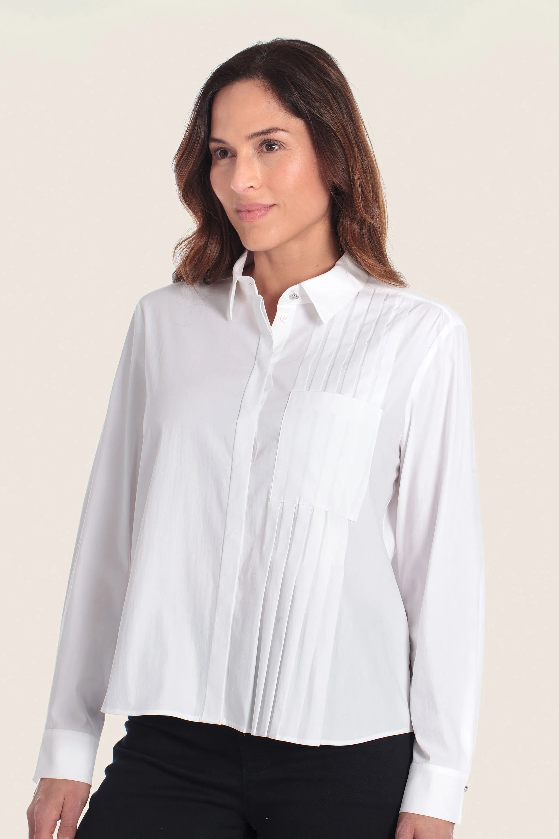 Gerry Weber White 0 Pleated Blouse Asymmetric SKU: N60465_102 Image 05