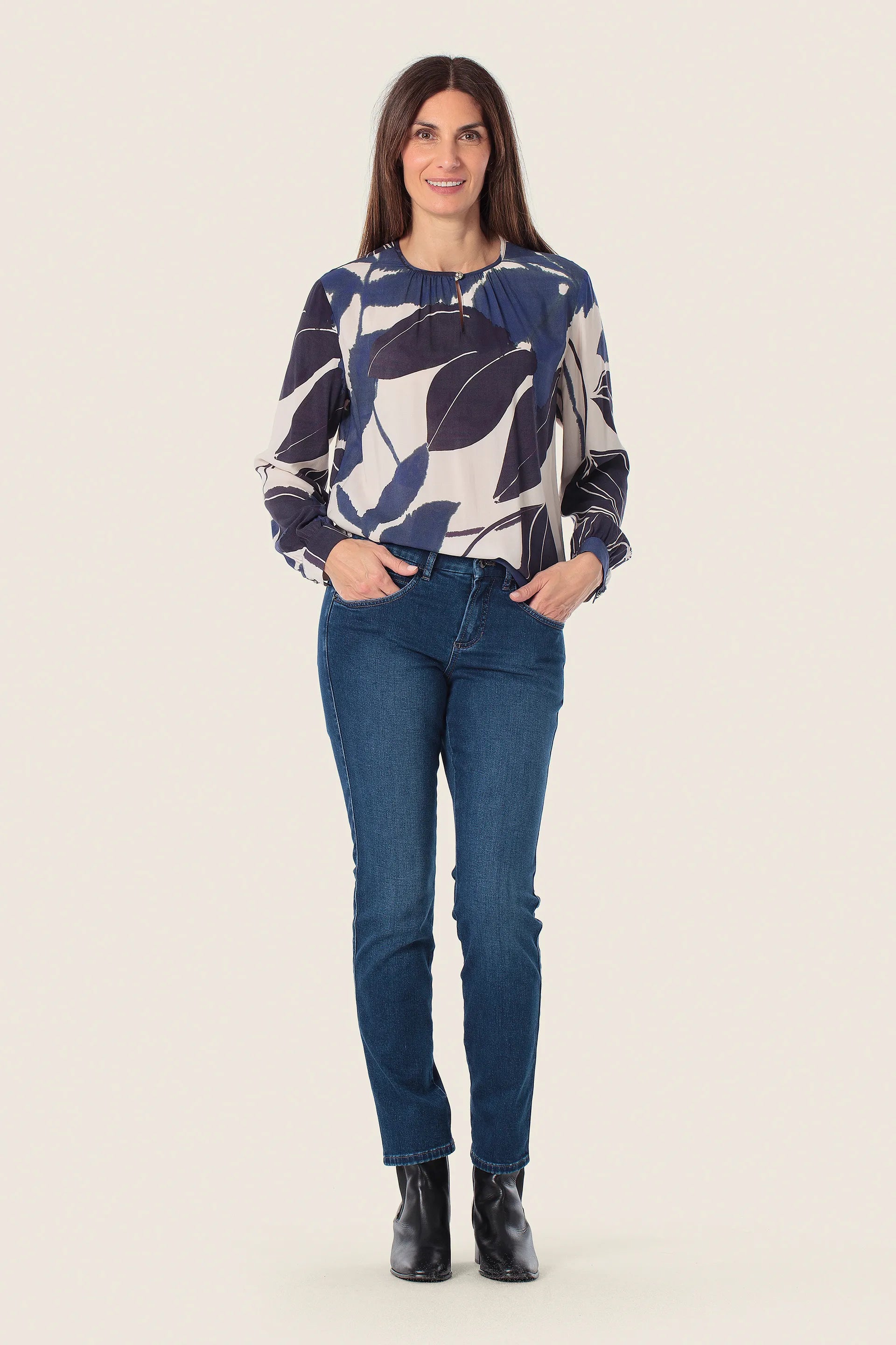 Gerry Weber Indigo 0 Printed Long Sleeve Blouse SKU: N61003_146 Image 03