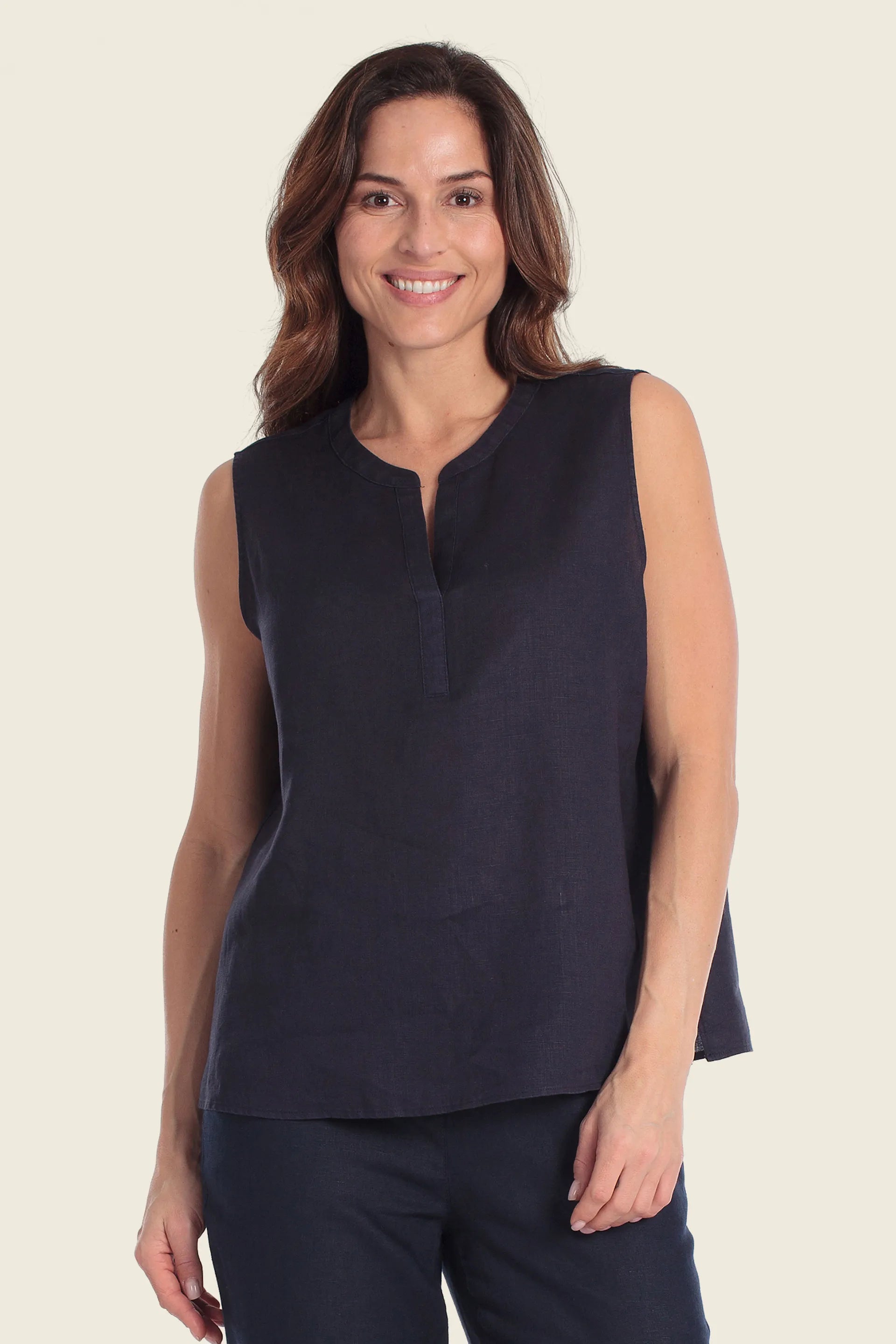 Gerry Weber Blue Cloud 0 100% Linen Blouse SKU: N61027_360 Image 01