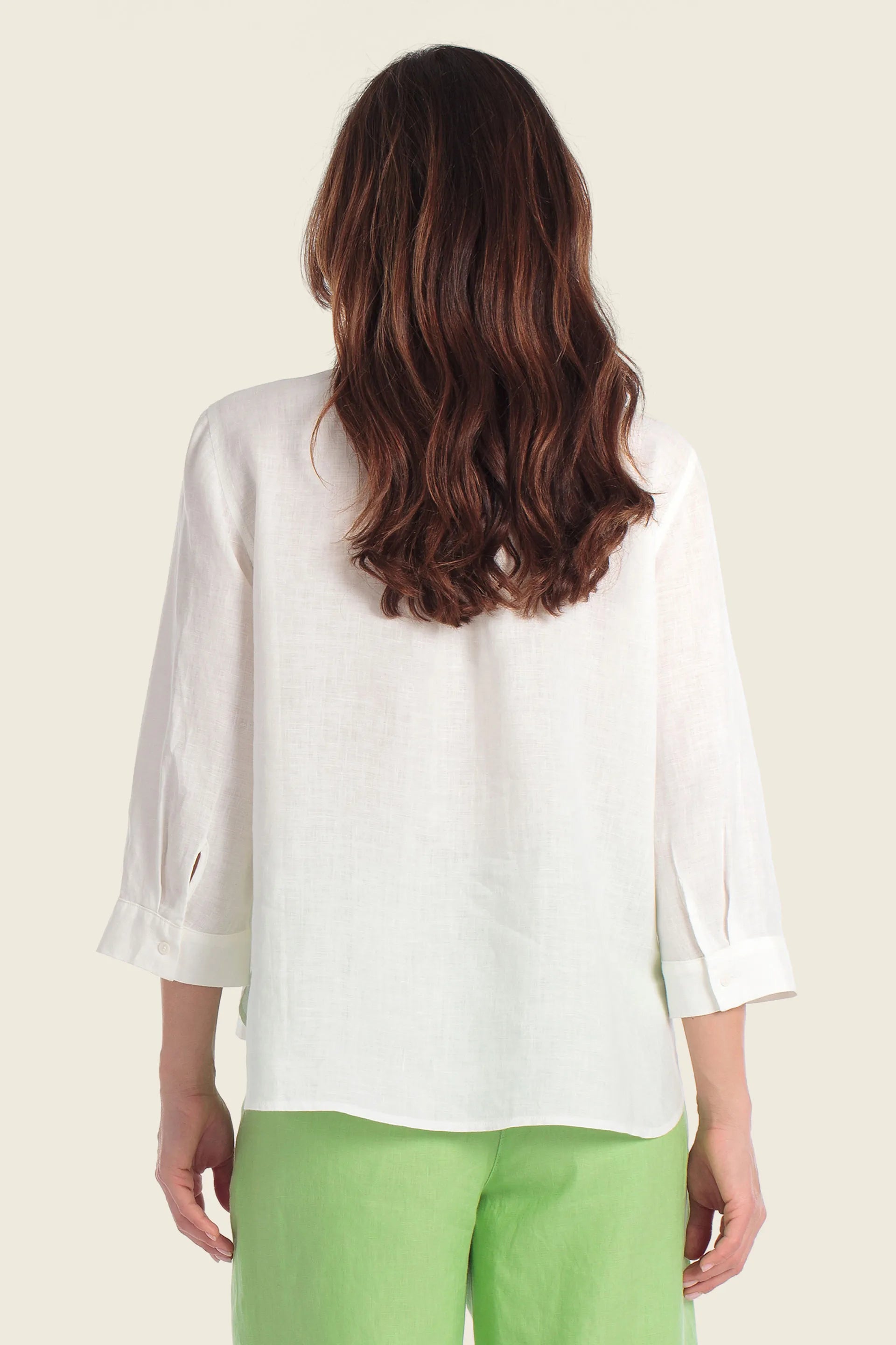 Gerry Weber White 0 100% Linen Blouse SKU: N61029_102 Image 02