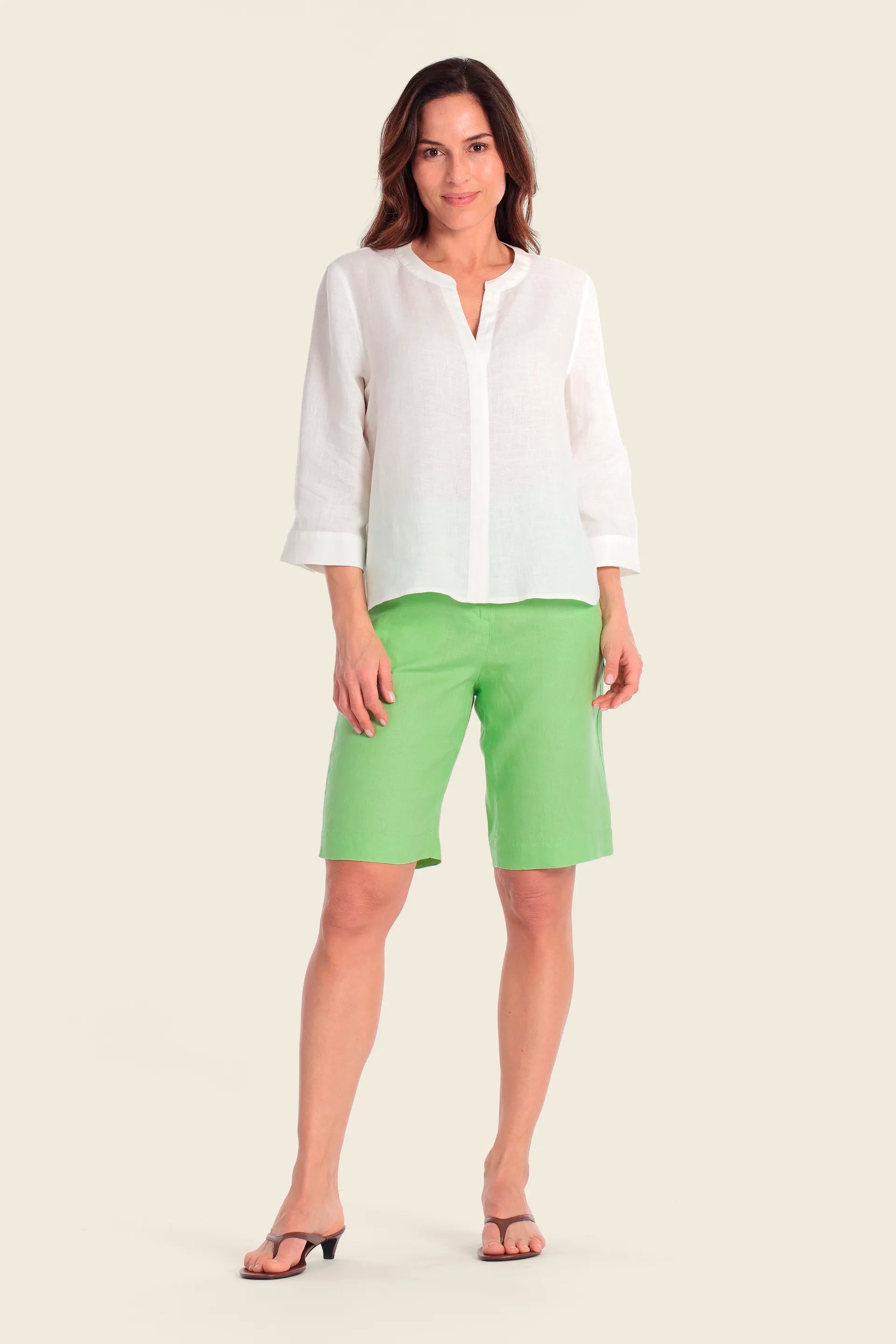 Gerry Weber White 0 100% Linen Blouse SKU: N61029_102 Image 03