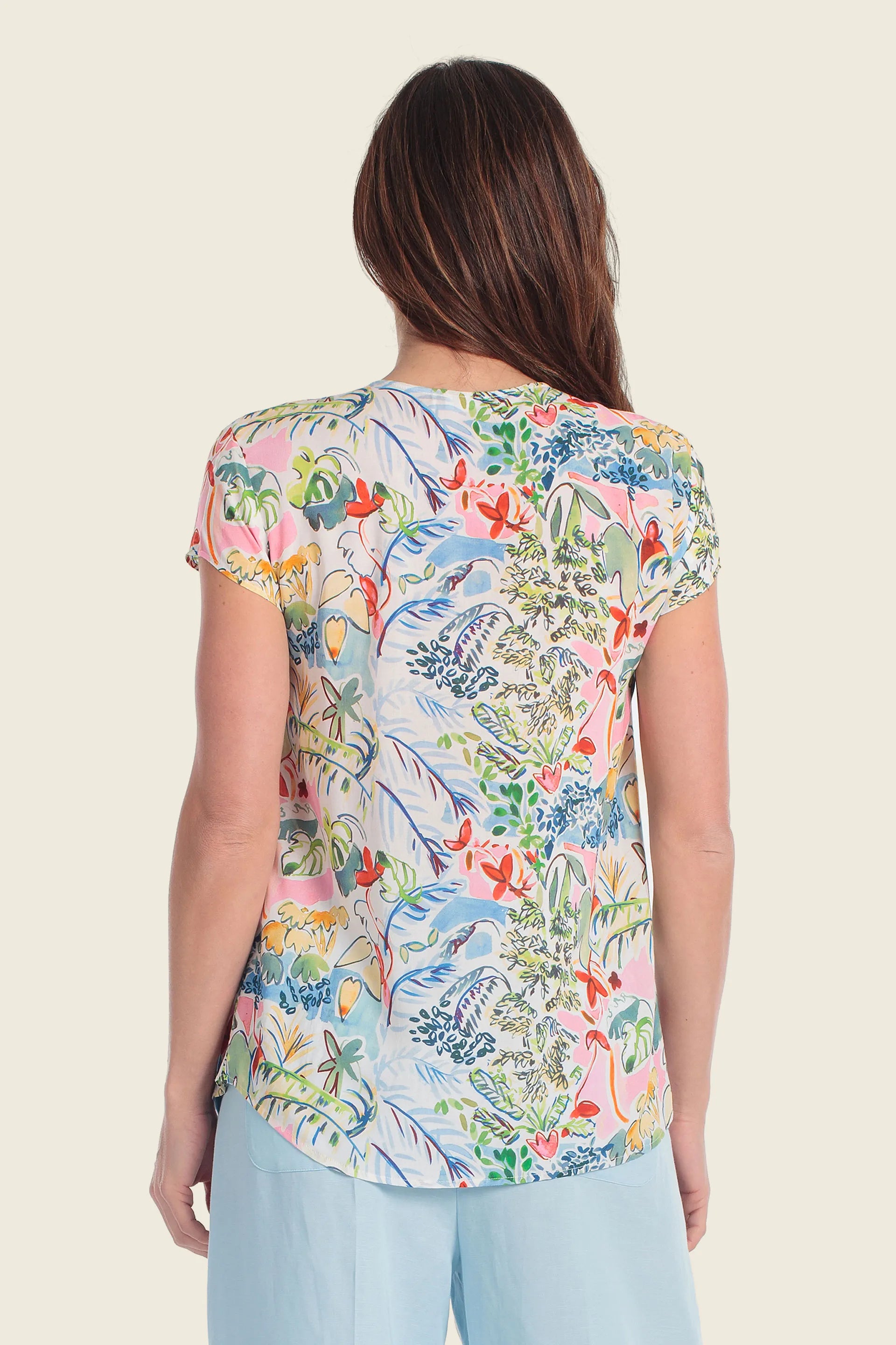 Gerry Weber Holiday Print 0 Short Sleeve Printed Blouse SKU: N61061_656 Image 02