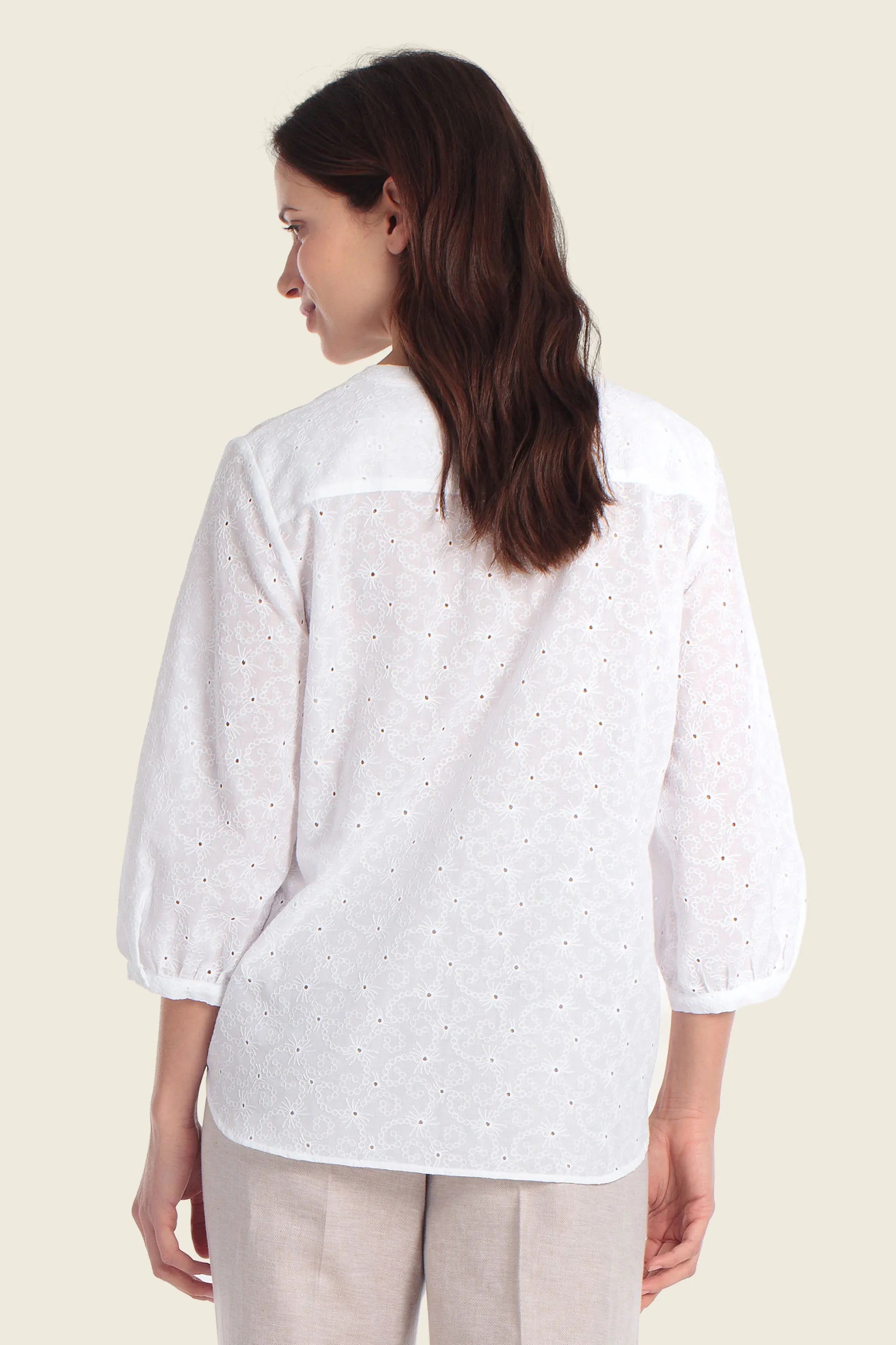 Gerry Weber White 0 White Blouse In Cotton Blend SKU: N61072_102 Image 02