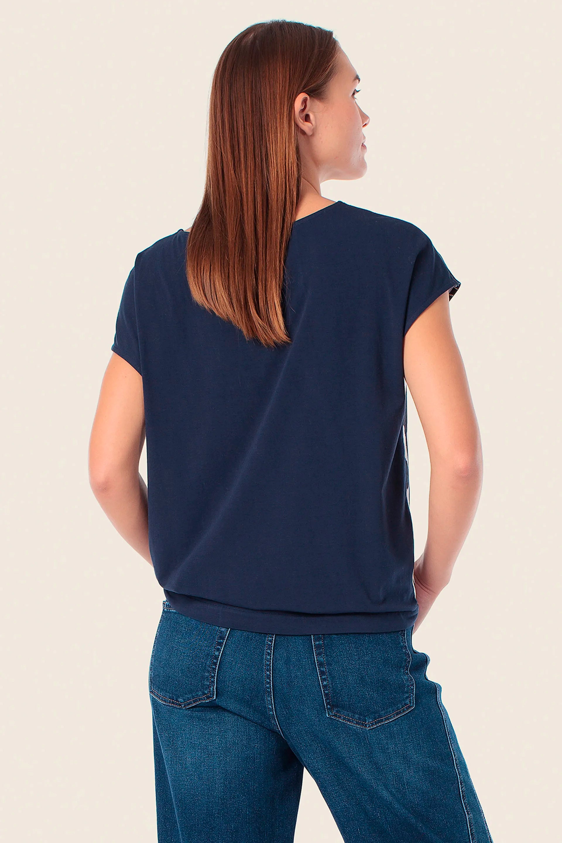 Gerry Weber Indigo 0 Patterned Short Sleeve Blouse SKU: N61704_146 Image 02