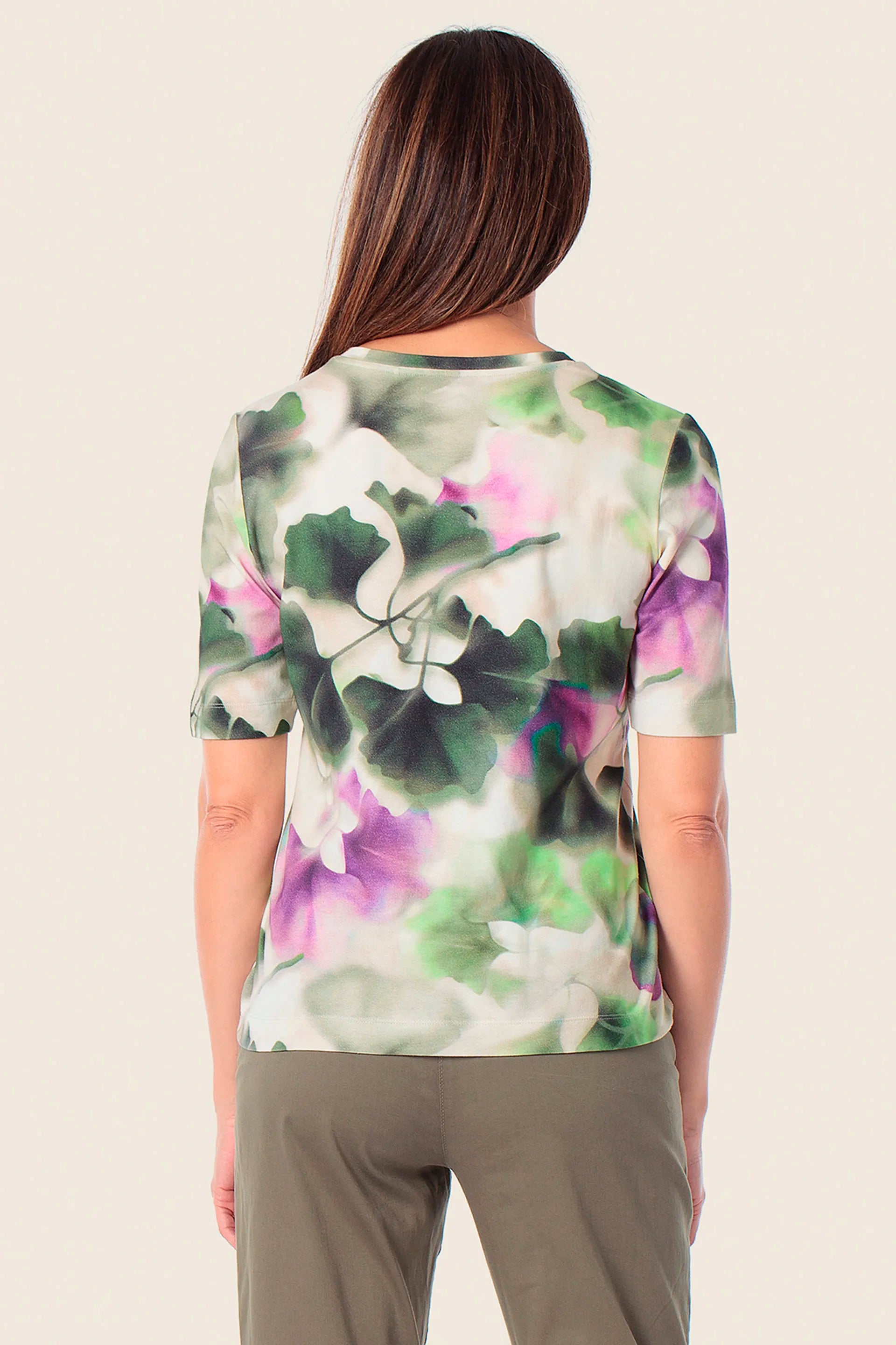 Gerry Weber Green Jade 0 Printed Short Sleeve T-Shirt SKU: N61706_235 Image 02
