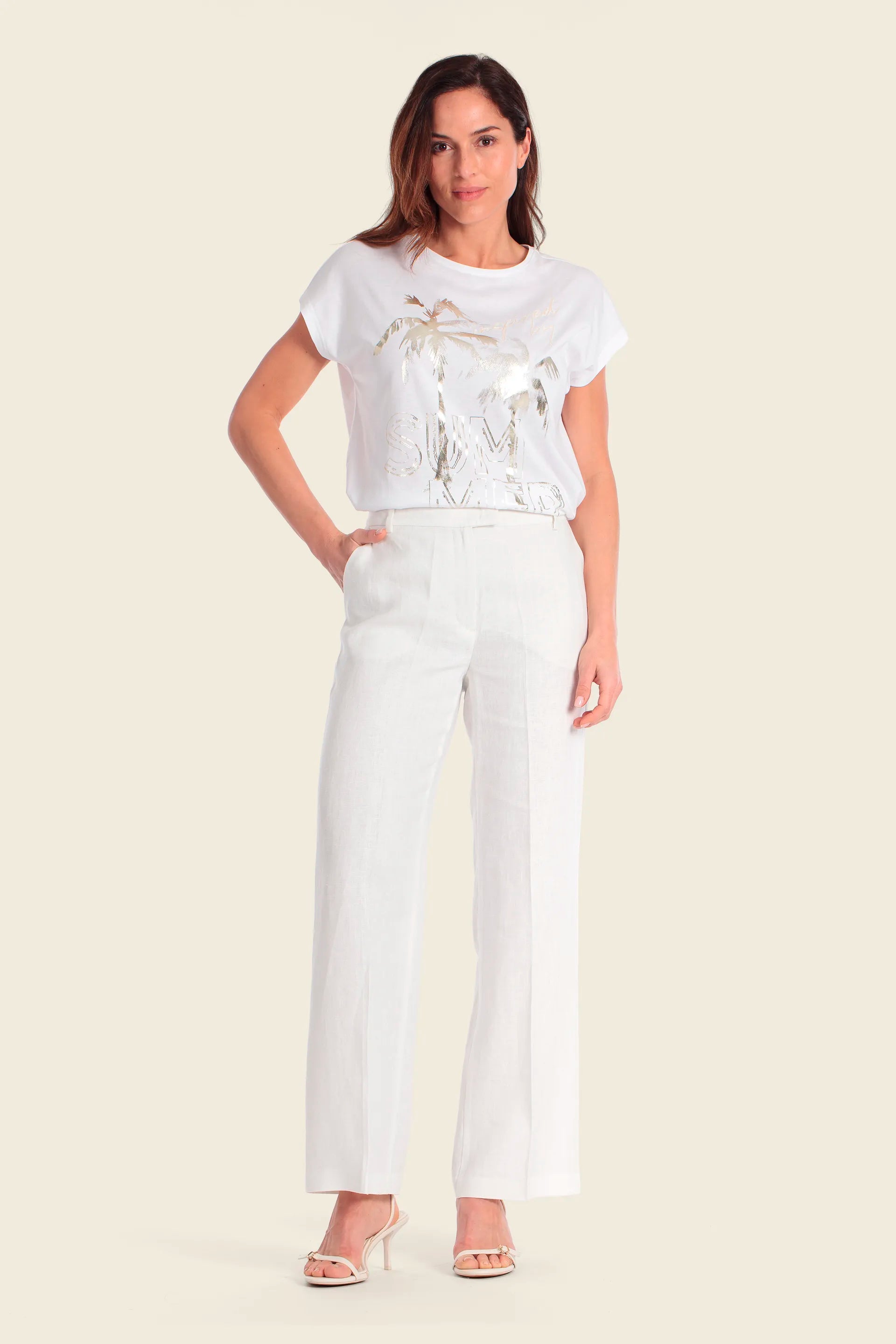 Gerry Weber White Front Print 0 White T-Shirt With Graphic Print SKU: N61743_665 Image 03