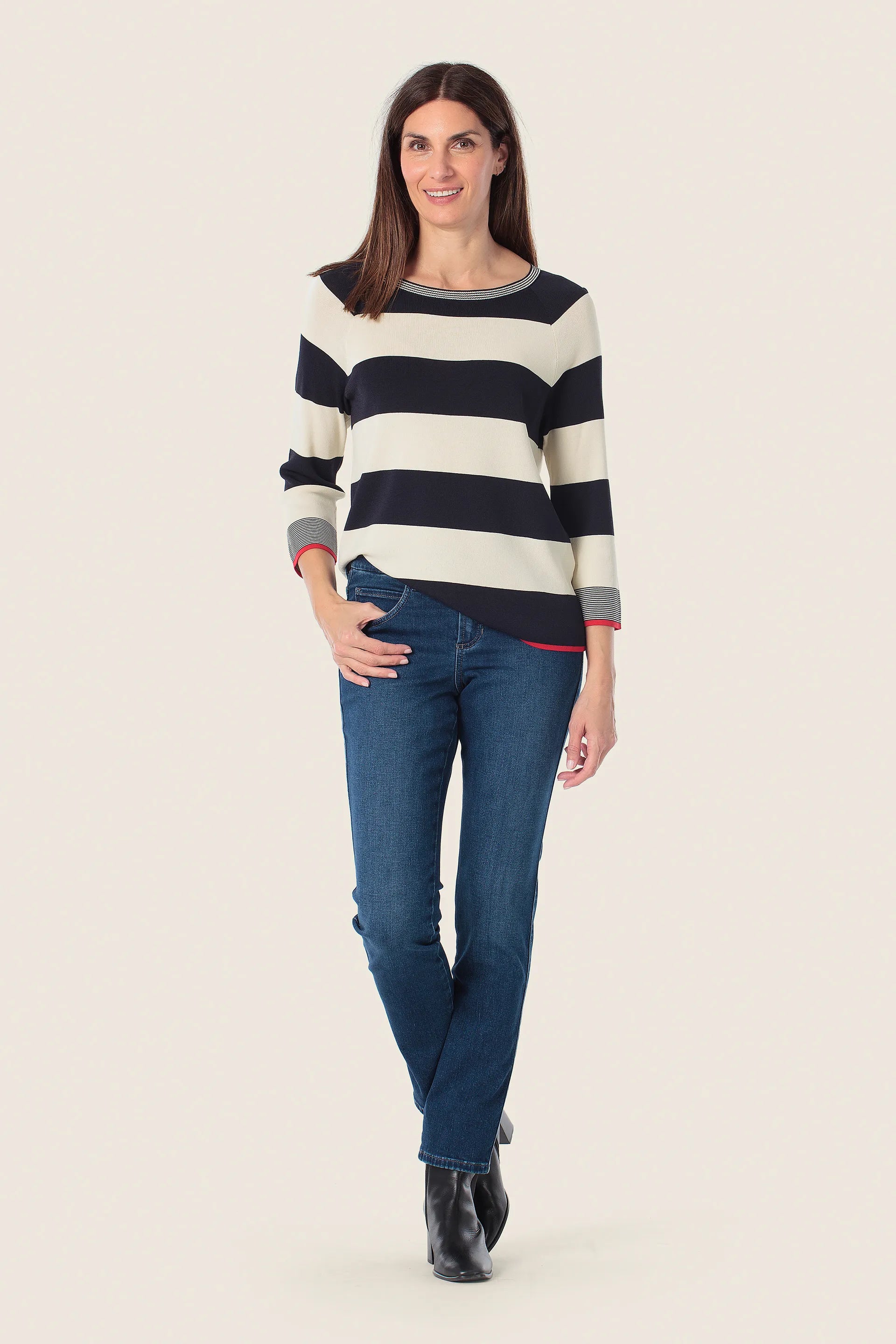 Gerry Weber Blue Navy 0 Striped Sweater SKU: N64632_104 Image 03