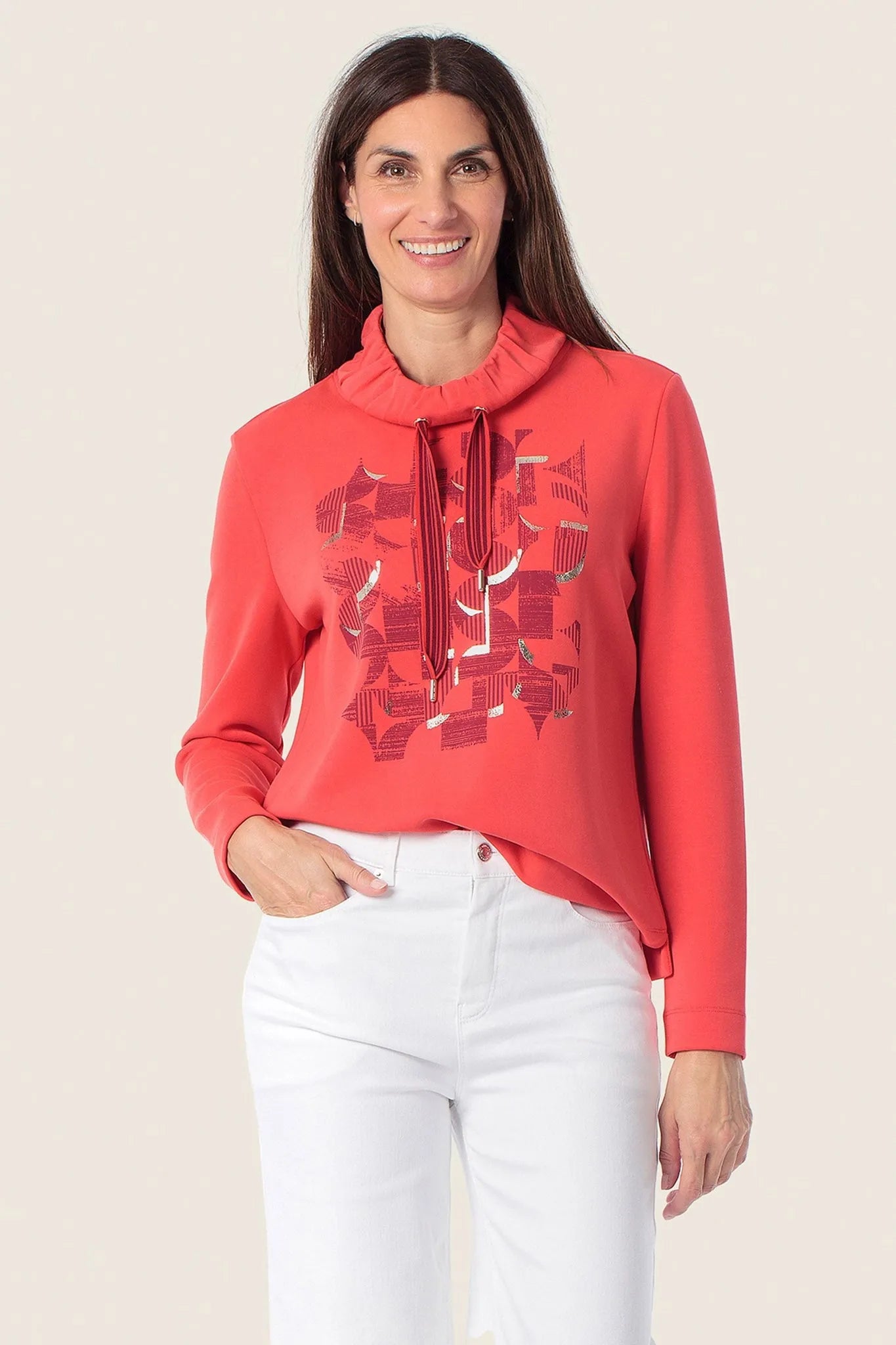 Gerry Weber Beige Sand Women Hoodie SKU: N66001_129 Image 05