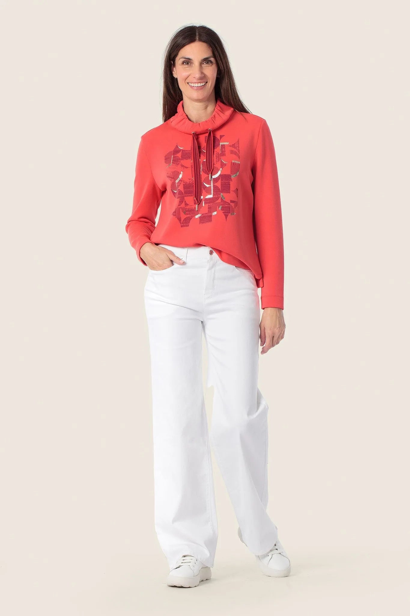 Gerry Weber Beige Sand Women Hoodie SKU: N66001_129 Image 07