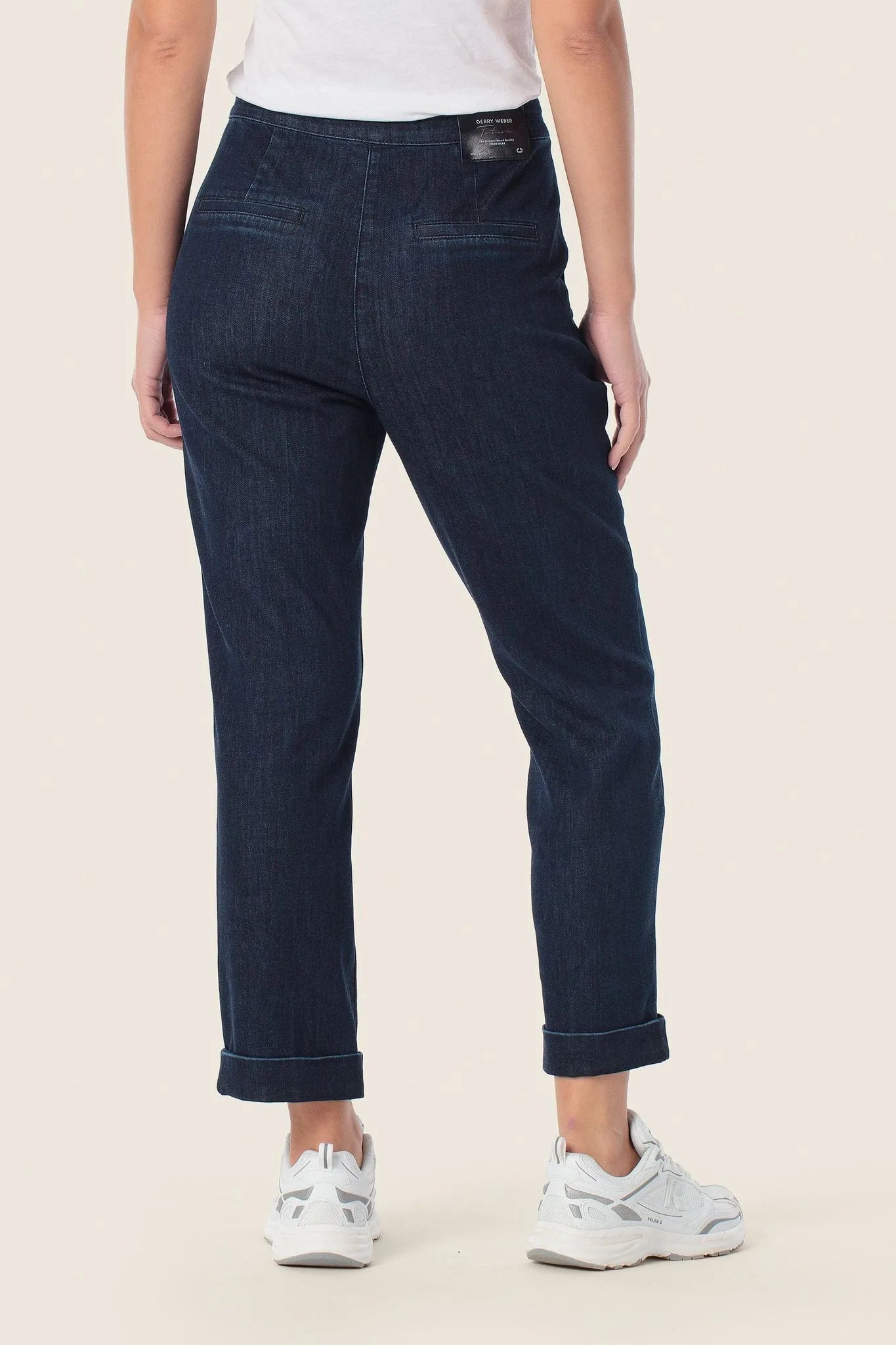 Gerry Weber Blue Dark Denim Women Cotton Trousers SKU: N67002_397 Image 02
