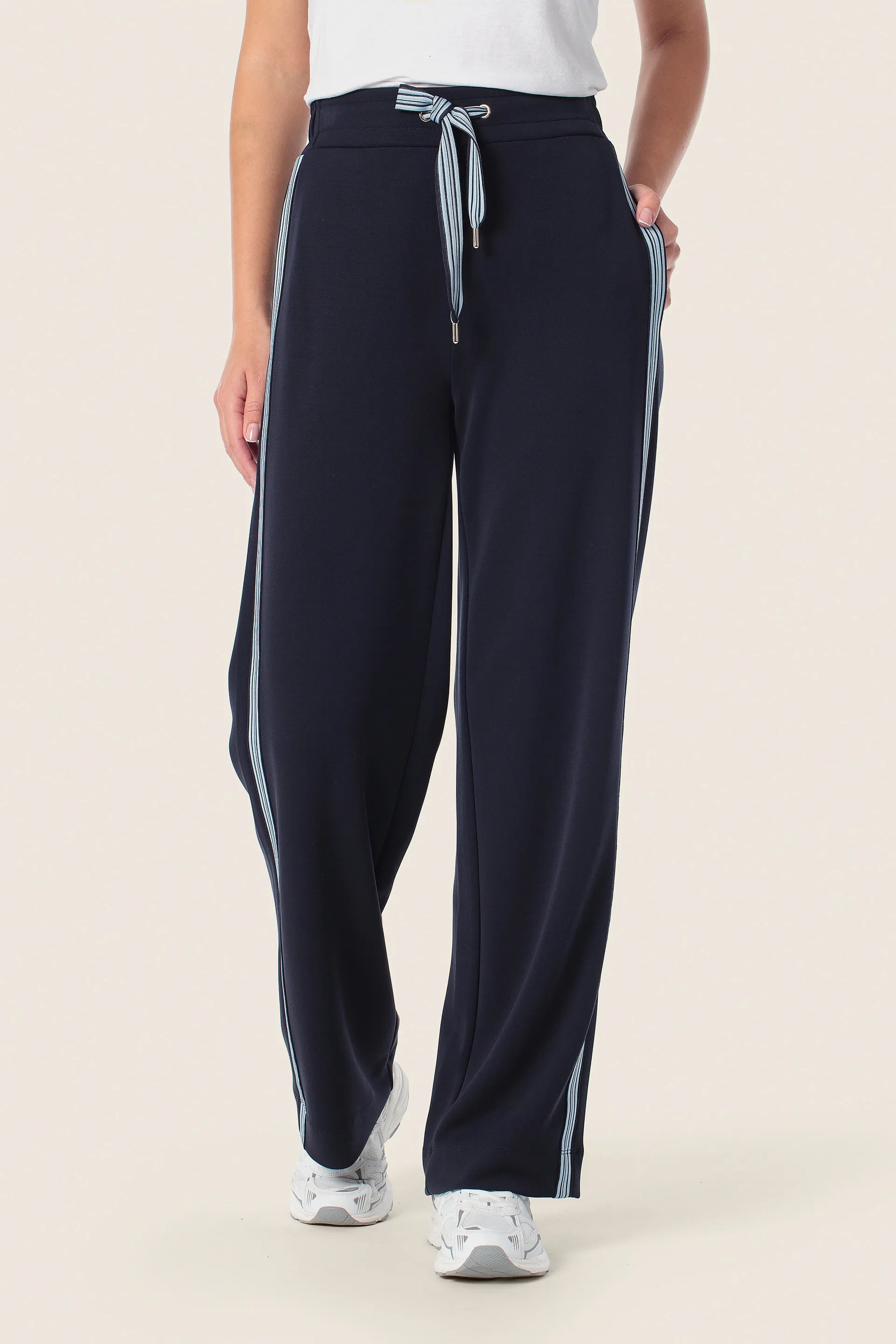 Gerry Weber Blue Navy 0 Elastic Waist Trousers SKU: N67006_104 Image 01