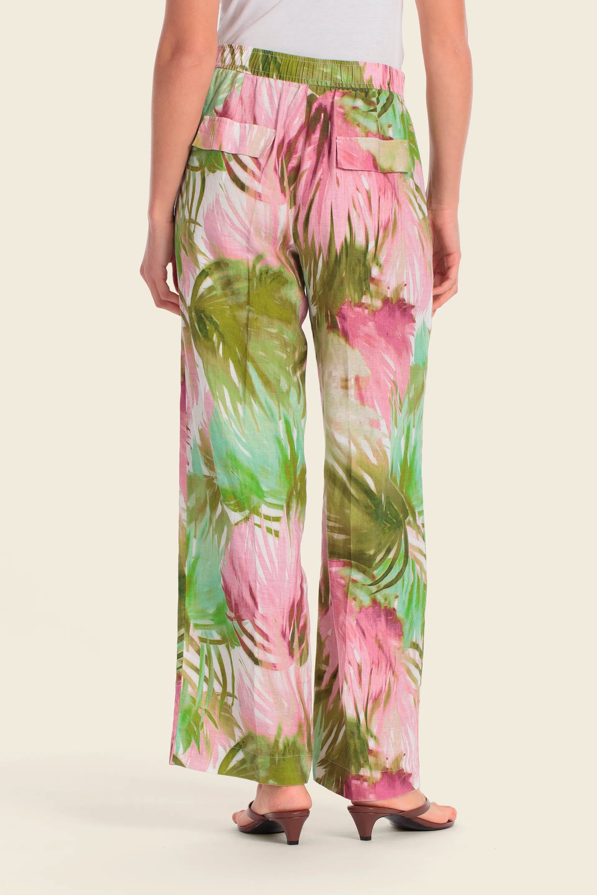 Gerry Weber Palm Print 0 Printed Slip On Trousers SKU: N67014_630 Image 02