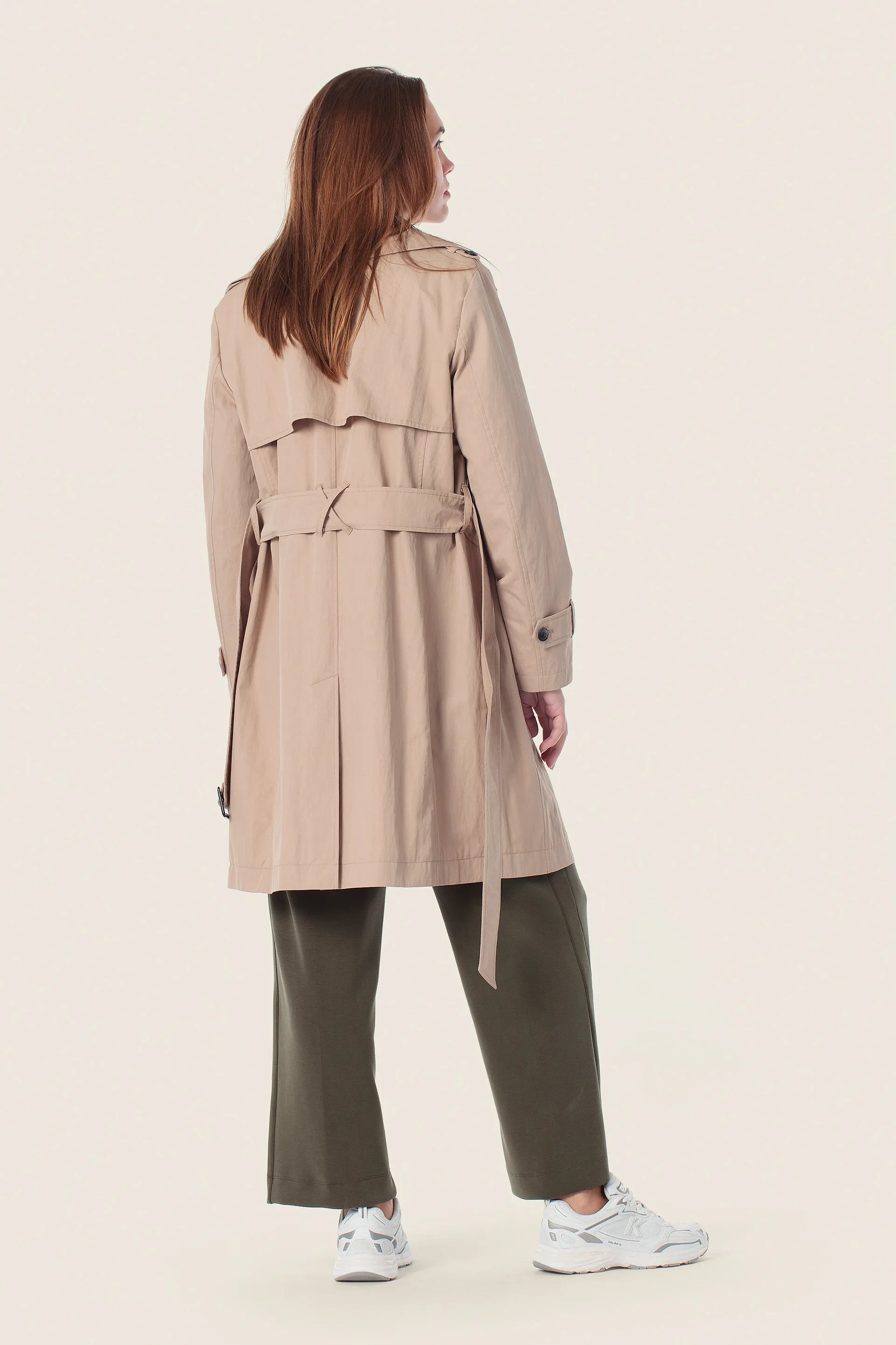 Gerry Weber Beige Camel 0 Long Beige Trench Coat SKU: N68204_144 Image 04