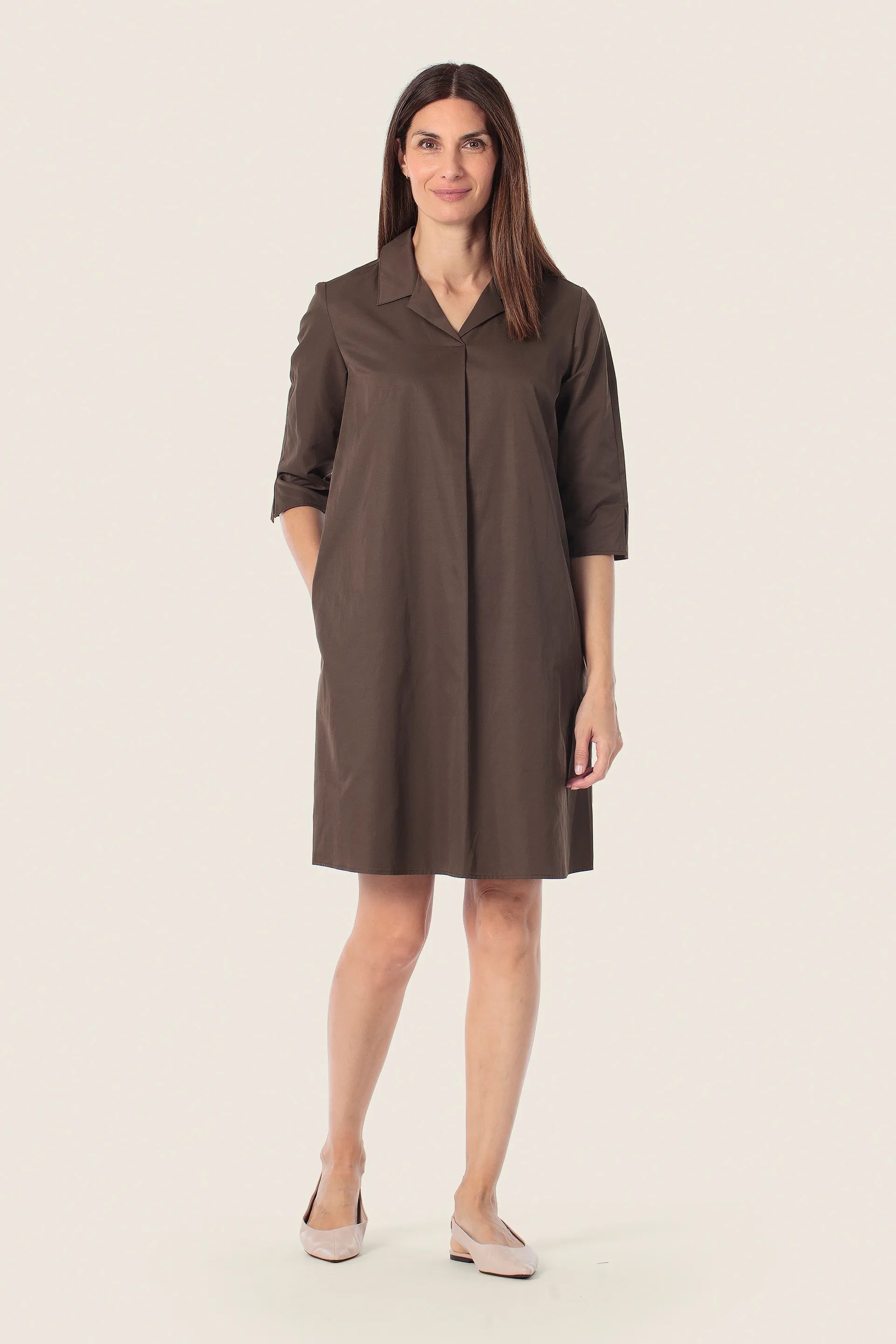 Gerry Weber Brown Chestnut 0 Brown Shirt Style Dress SKU: N68511_357 Image 01