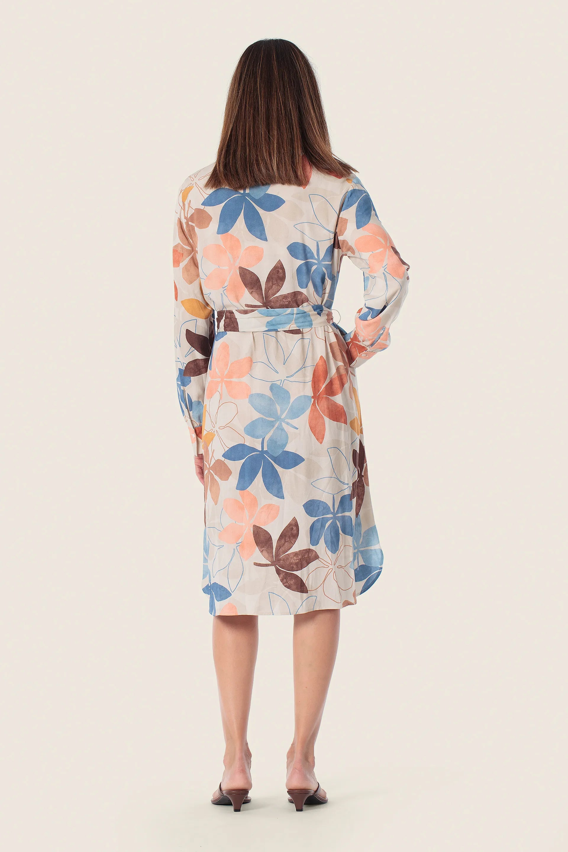 Gerry Weber Beige Elm Tree 0 Shirt Style Printed Dress SKU: N68518_393 Image 02