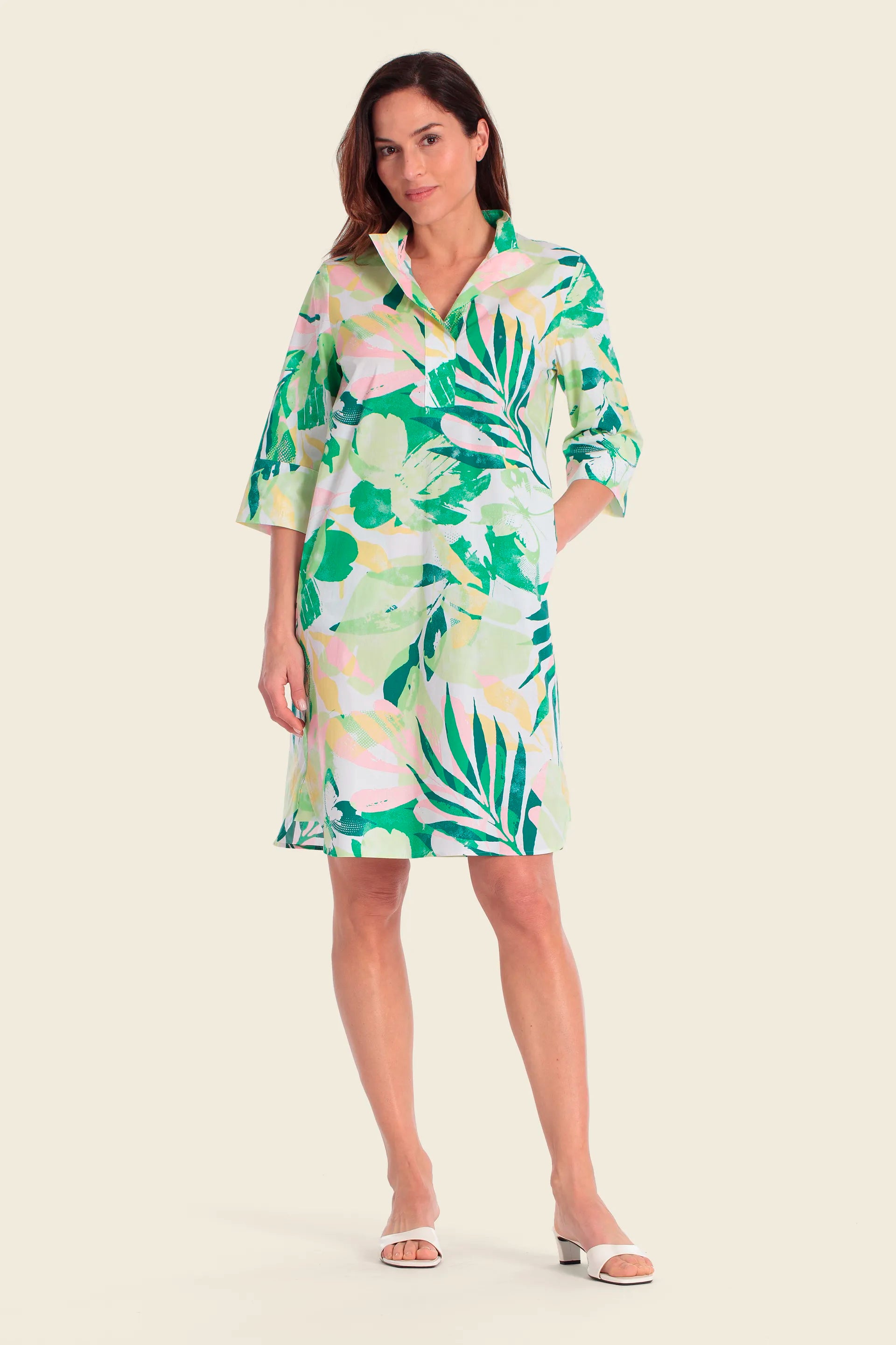 Gerry Weber Butterfloral Print 0 Shirt Style Printed Dress SKU: N68531_623 Image 01