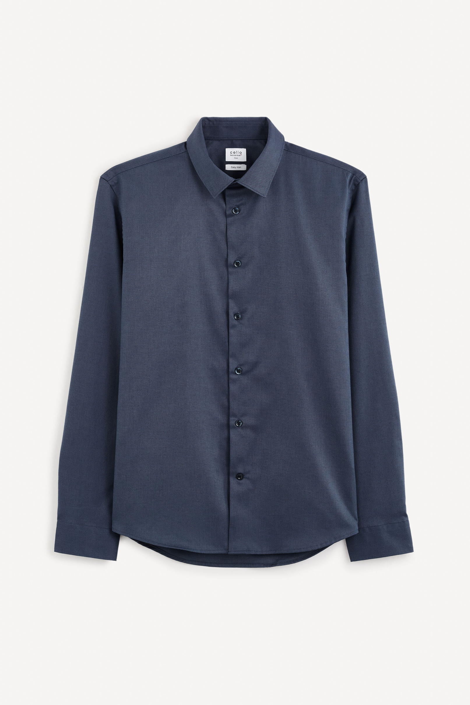 100% Cotton Oxford Slim Shirt_NAROX_NAVY_02