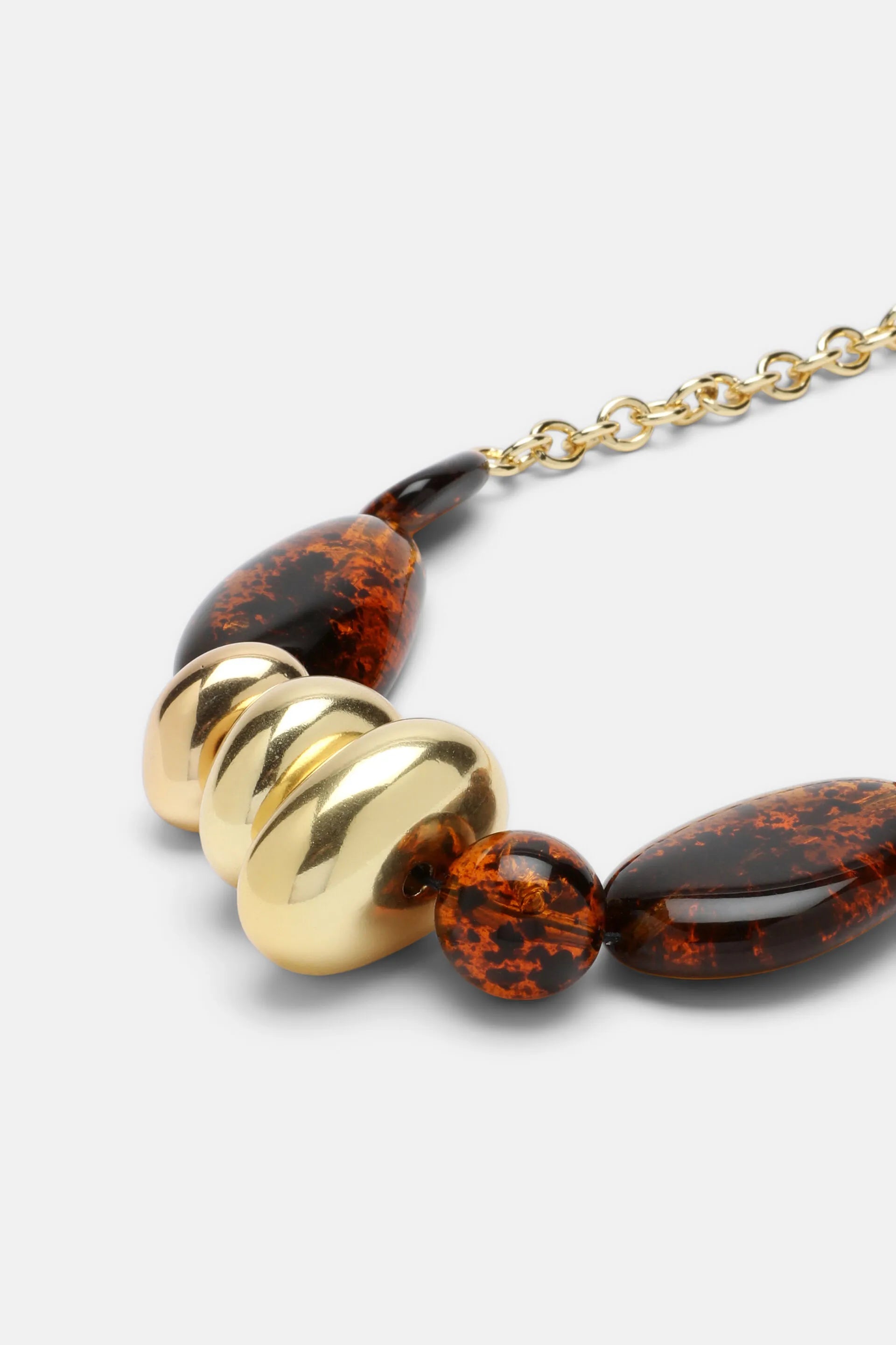 Luisa Spagnoli Ambra/Oro Semilucido Women Nerine - Semi-Rigid Necklace SKU: NERINE_0099 0095 Image 03