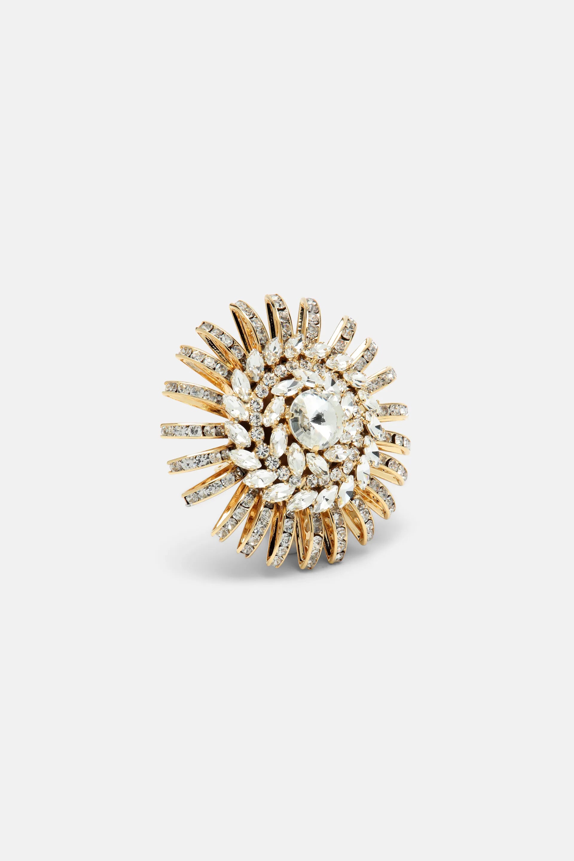 Luisa Spagnoli Nickel/Oro Women Nescio - Crystal-Embellished Brooch SKU: NESCIO_0001 0002 Image 03