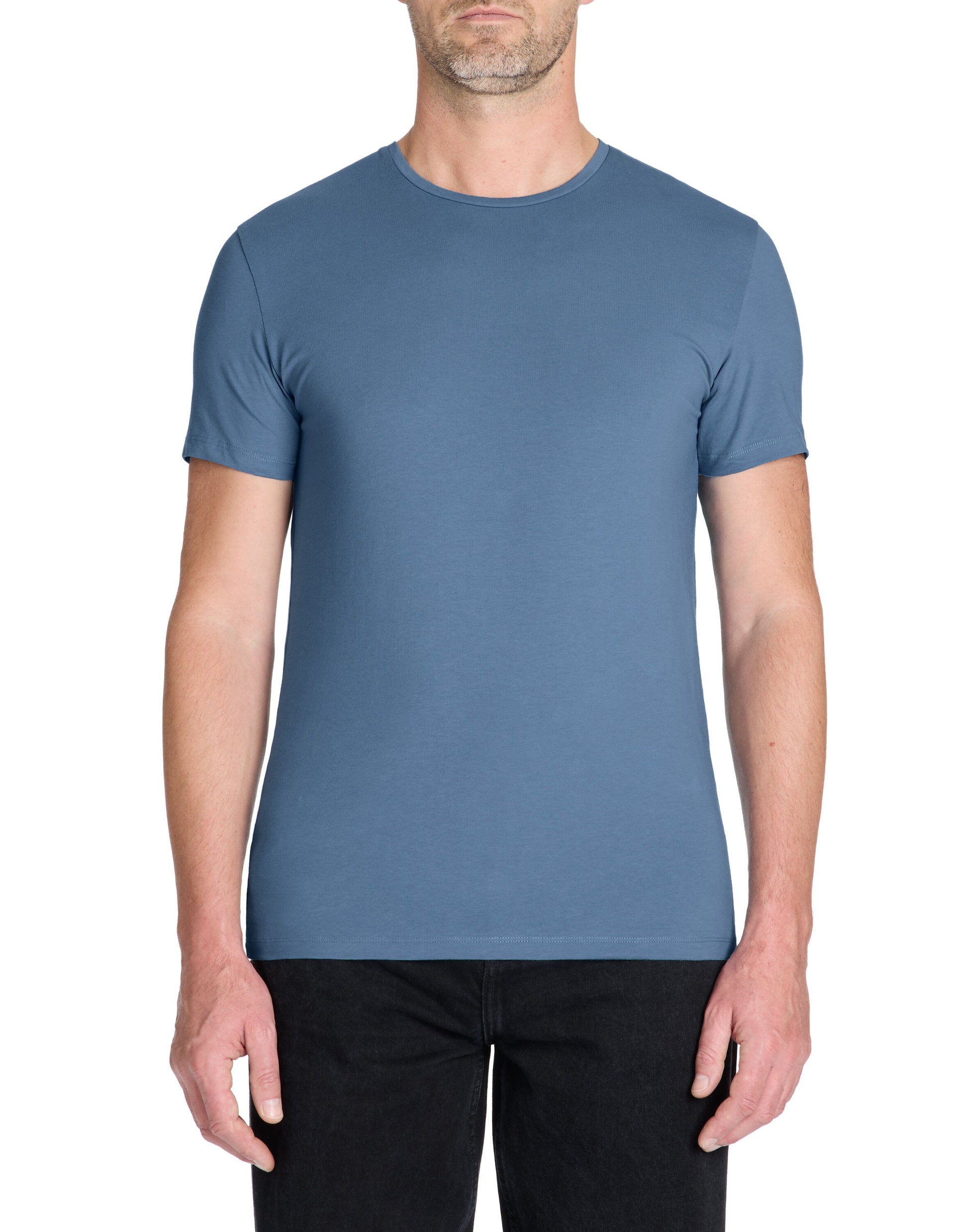Celio_Slim Round Neck T-Shirt 100% Stretch Cotton - Navy_NEUNIR_BLUE 01_01