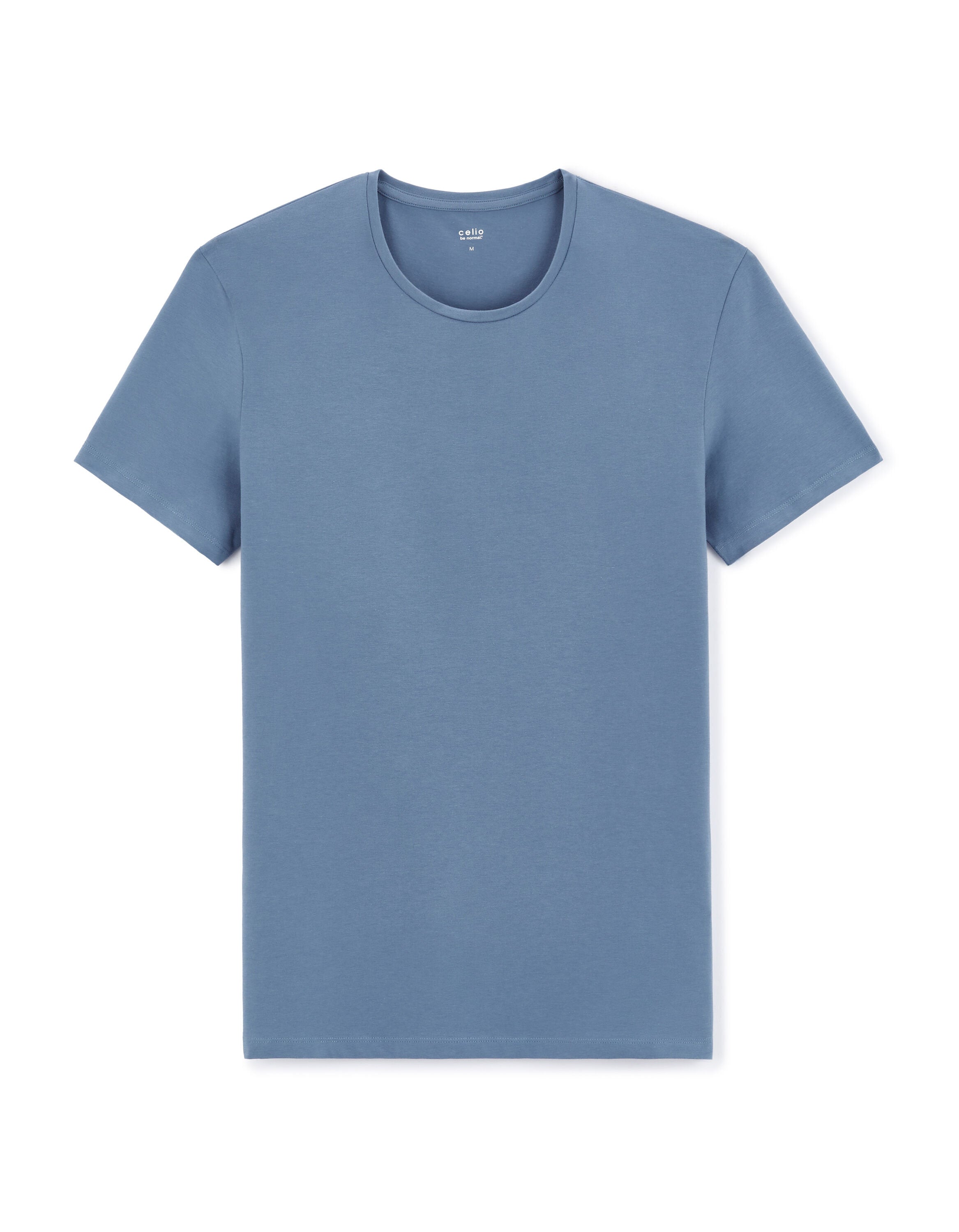 Celio_Slim Round Neck T-Shirt 100% Stretch Cotton - Navy_NEUNIR_BLUE 01_03