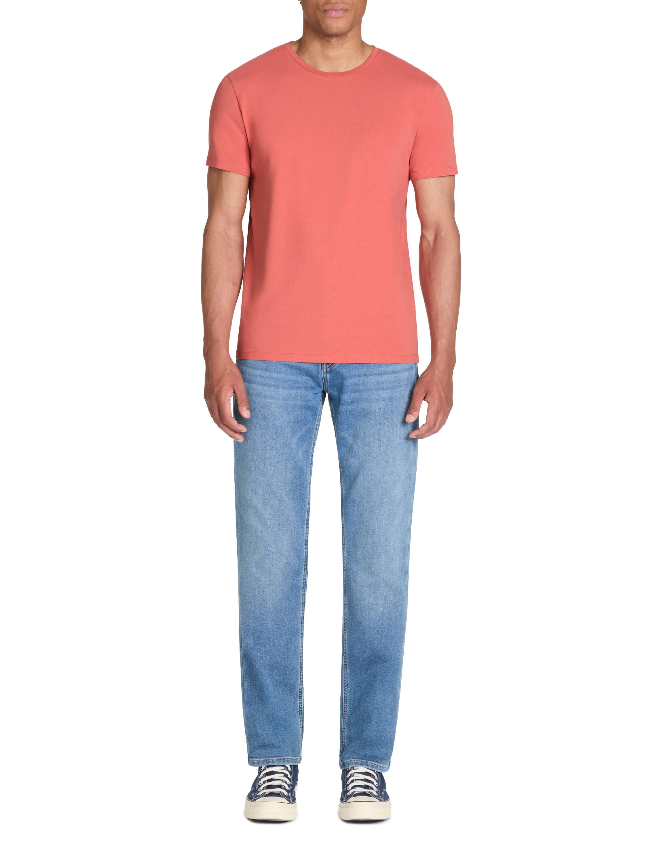 Slim-Neck Stretch Cotton T-Shirt_03