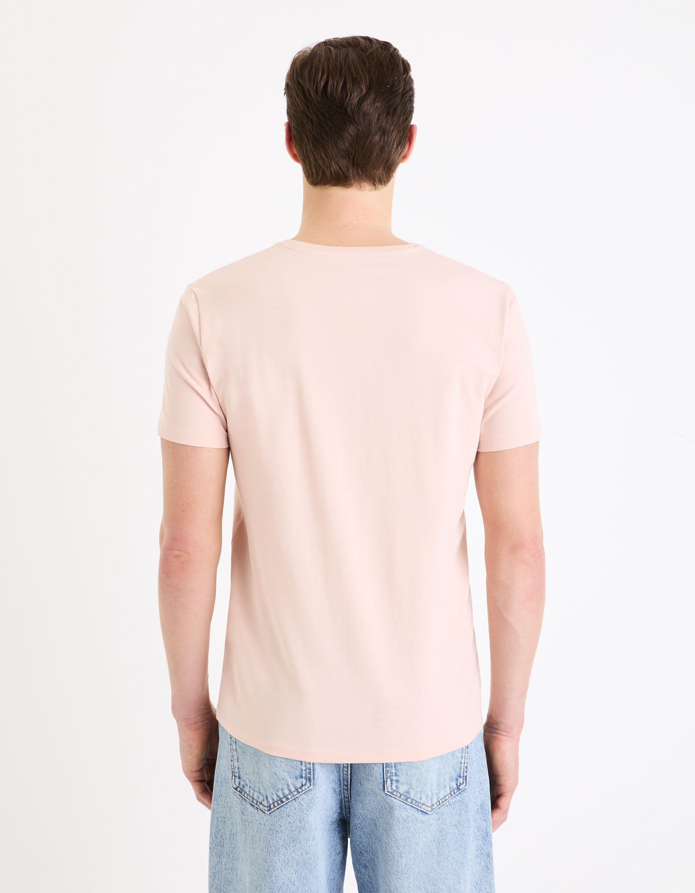 Slim Stretch V-Neck T-Shirt_NEUNIV_LIGHT PINK 01_04