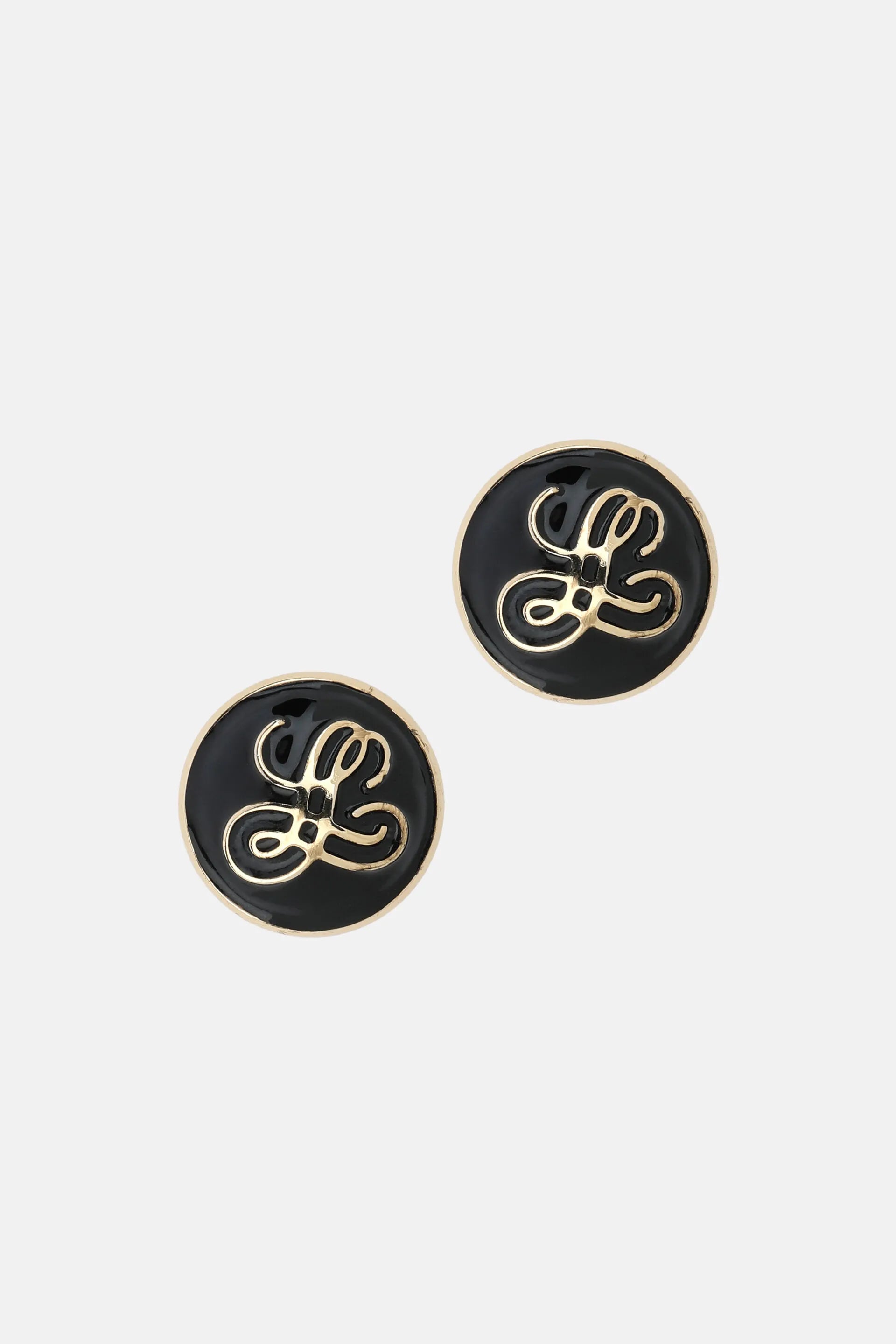 Luisa Spagnoli Nero/Oro Women Niauli - Heraldic Button Earrings SKU: NIAULI_0101 0002 Image 01
