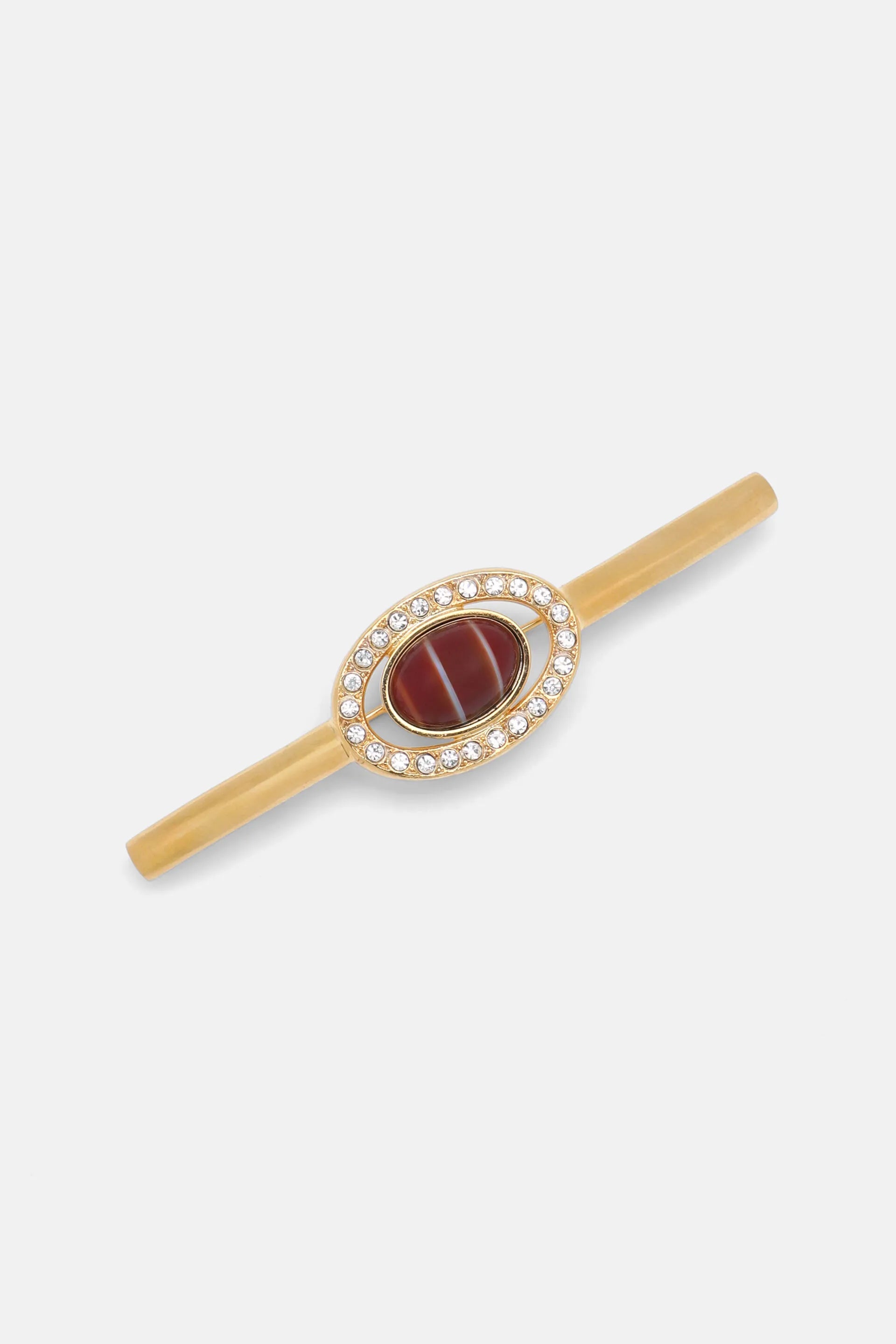 Luisa Spagnoli Rosa/Nickel/Oro Women Nipplo - Crystal-Embellished Cabochon-Effect Brooch SKU: NIPPLO_0383 0001 0002 Image 01