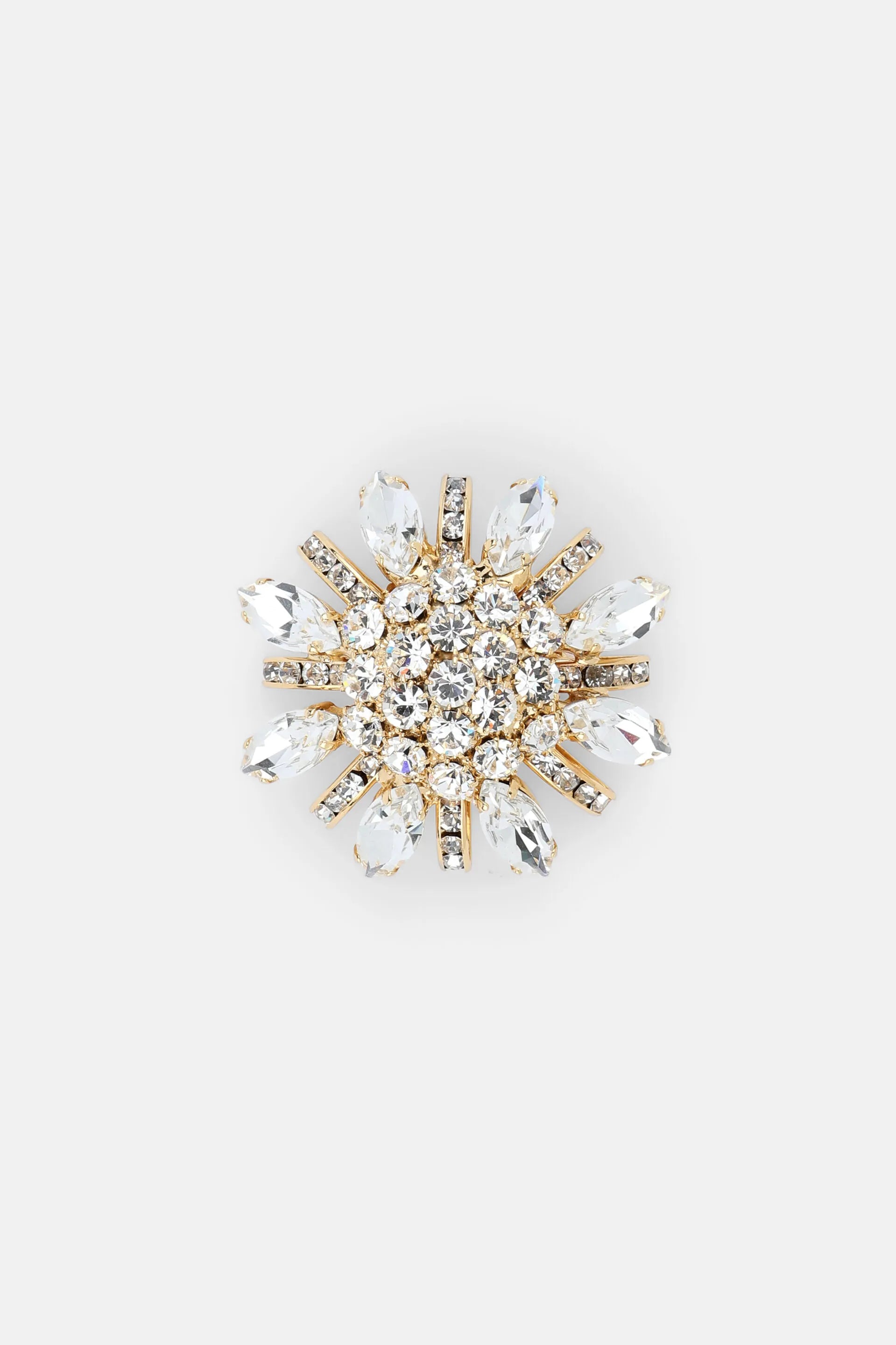 Luisa Spagnoli Nickel/Oro Women Nollet - Crystal-Embellished Brooch SKU: NOLLET_0001 0002 Image 01