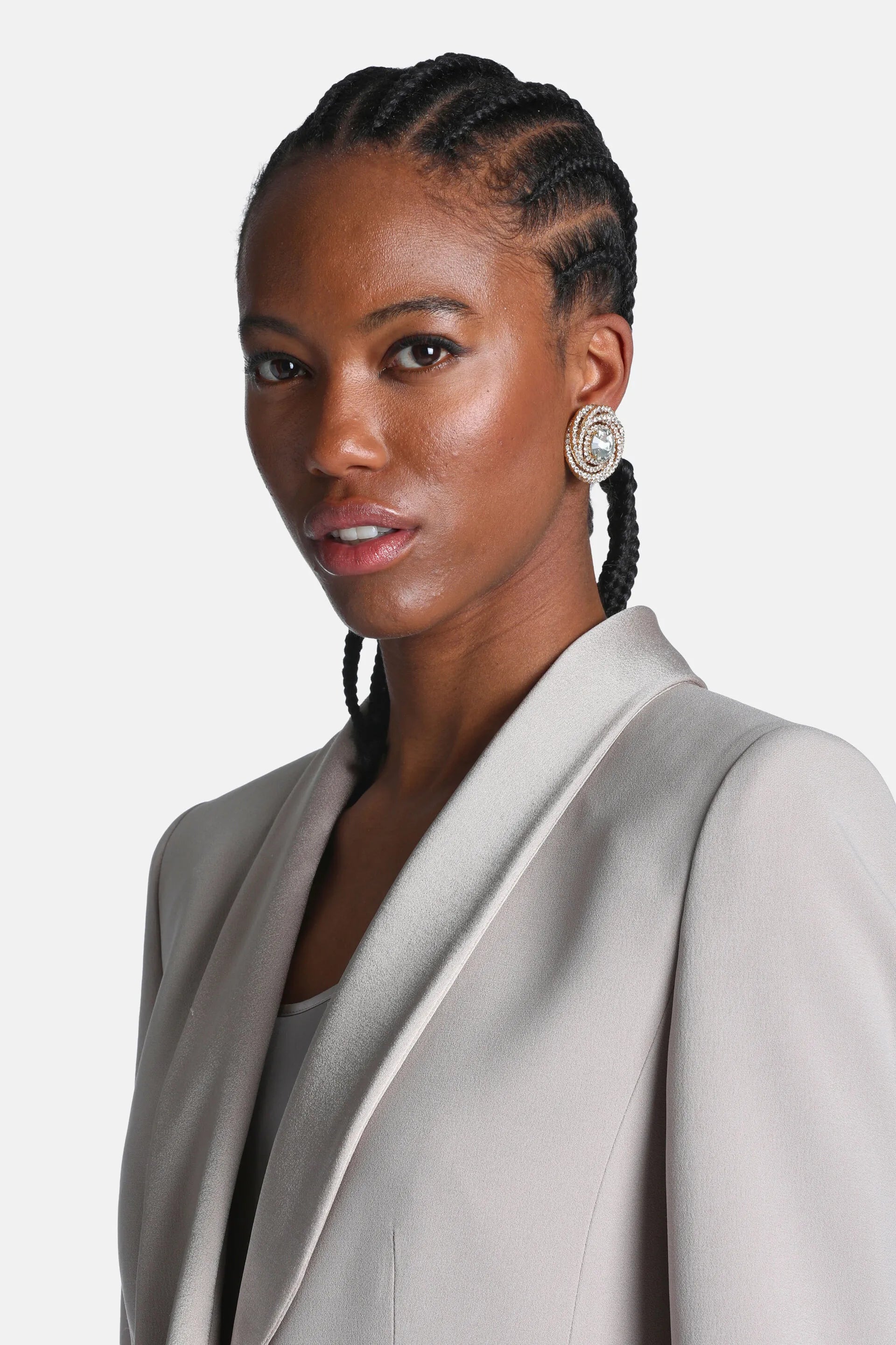 Luisa Spagnoli Panna/Nickel/Oro Women Norico - Brass Earrings with Maxi Crystal SKU: NORICO_0202 0001 0002 Image 02