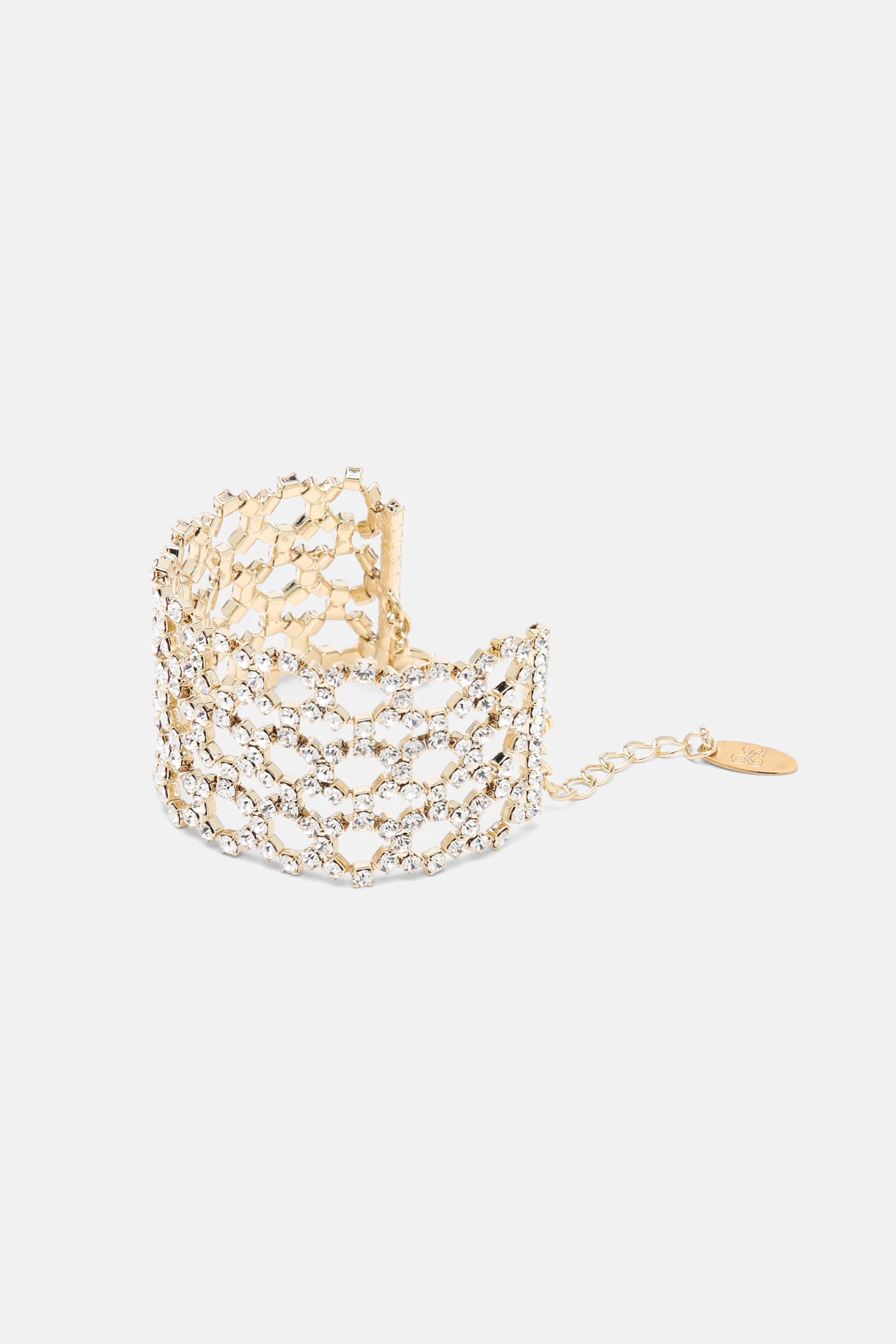 Luisa Spagnoli Nickel/Oro Women Norreni - Rhinestone-Embellished Brass Bracelet SKU: NORRENI_0001 0002 Image 01
