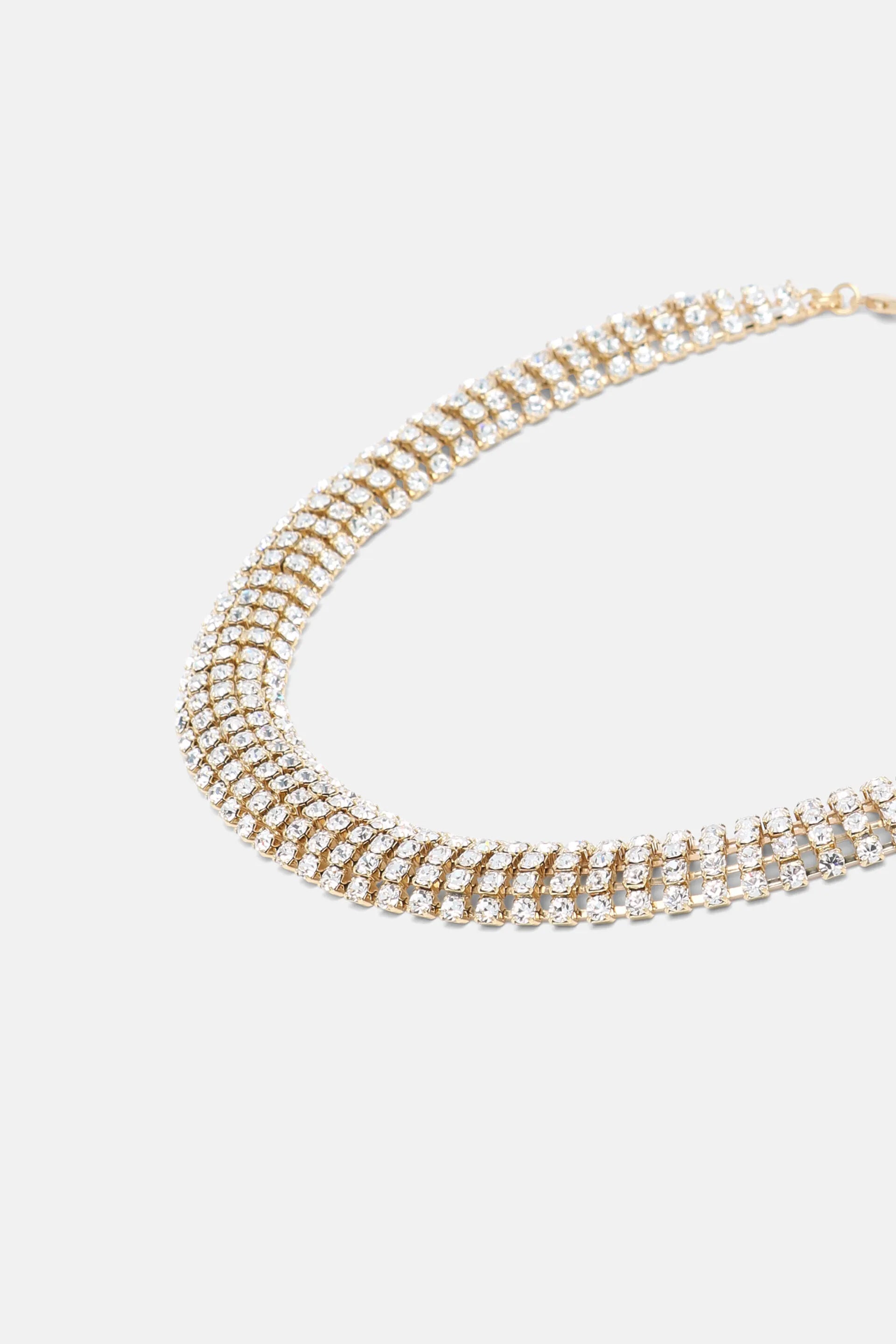 Luisa Spagnoli Nickel/Oro Women Notata - Rhinestone-Embellished Choker Necklace SKU: NOTATA_0001 0002 Image 03