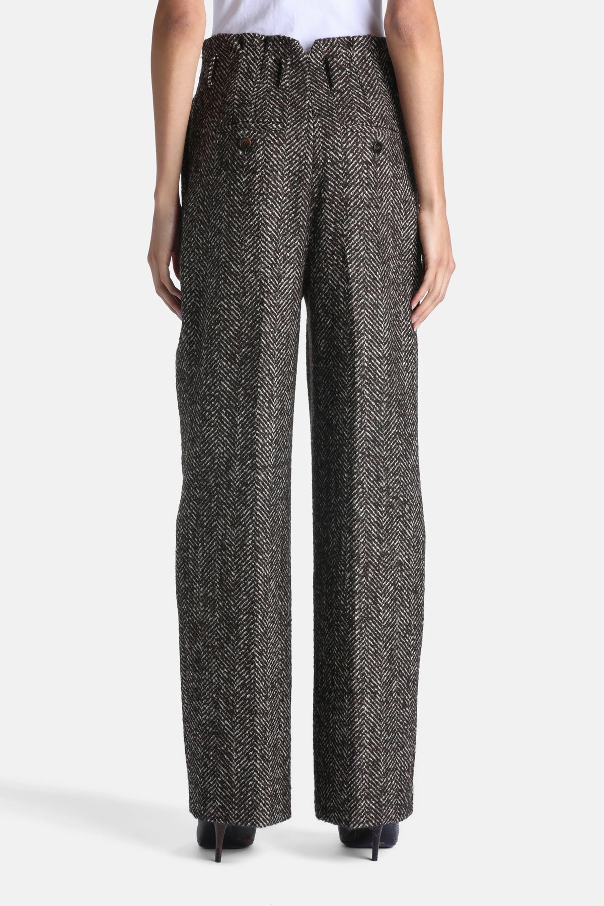 Luisa Spagnoli Var Spinato T.Moro Women Oderisi Loose-Fit Herringbone Pants - Fashion Show SKU: ODERISI_3368 Image 02