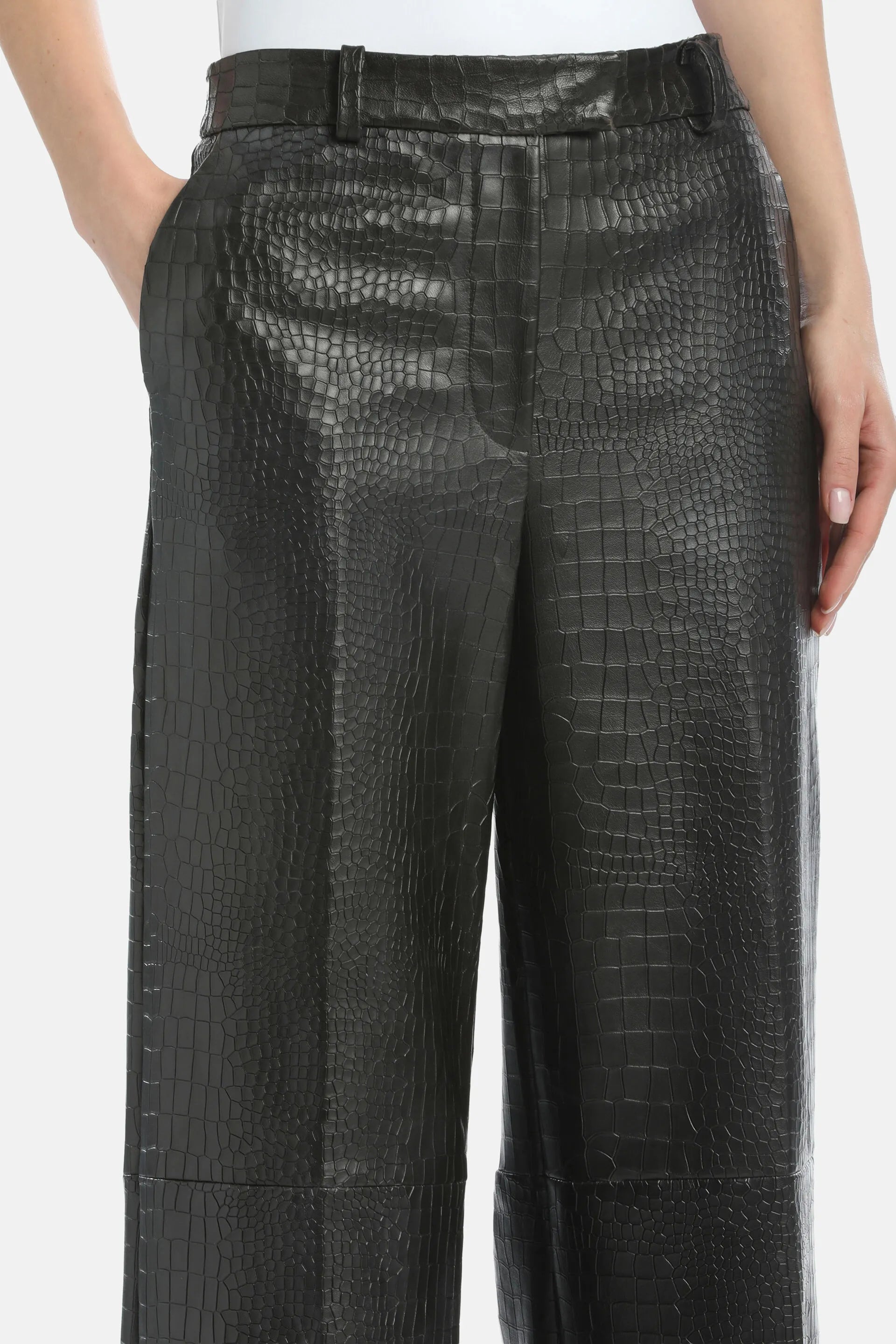 Luisa Spagnoli_Brown_Oleico - Leather Trousers Ð Fashion Show_OLEICO_0976_04