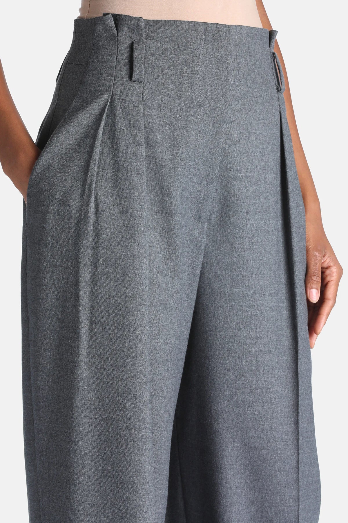 Luisa Spagnoli Grigio Melange Women Orpelli - Loose-Fit MŽlange Pants - Fashion Show SKU: ORPELLI_0813 Image 03
