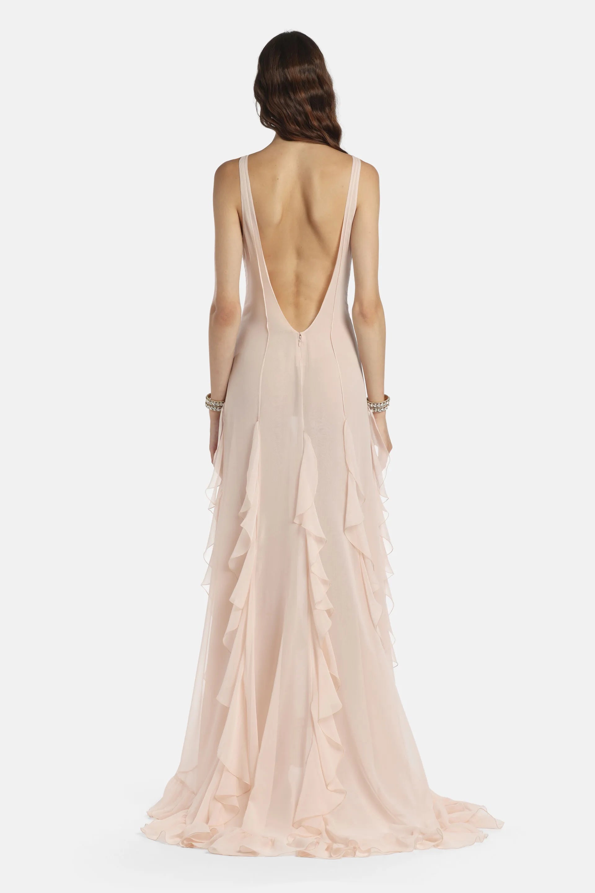 Luisa Spagnoli Rosa Women Paciere - Ruffled Maxi Dress - Fashion Show SKU: PACIERE_0389 Image 02