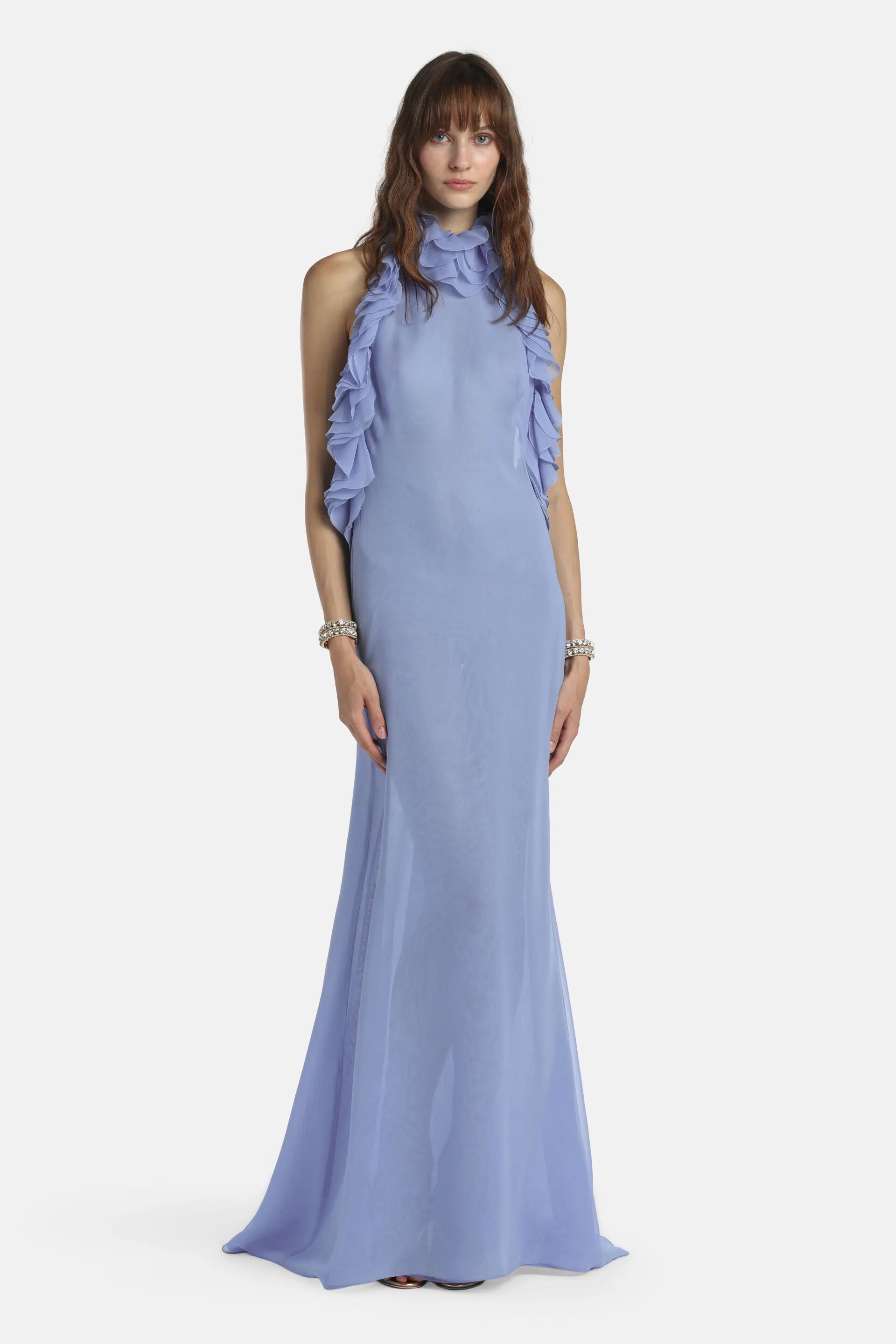 Luisa Spagnoli Pervinca Women Palesare - Ruffled Gown - Fashion Show SKU: PALESARE_2619 Image 01