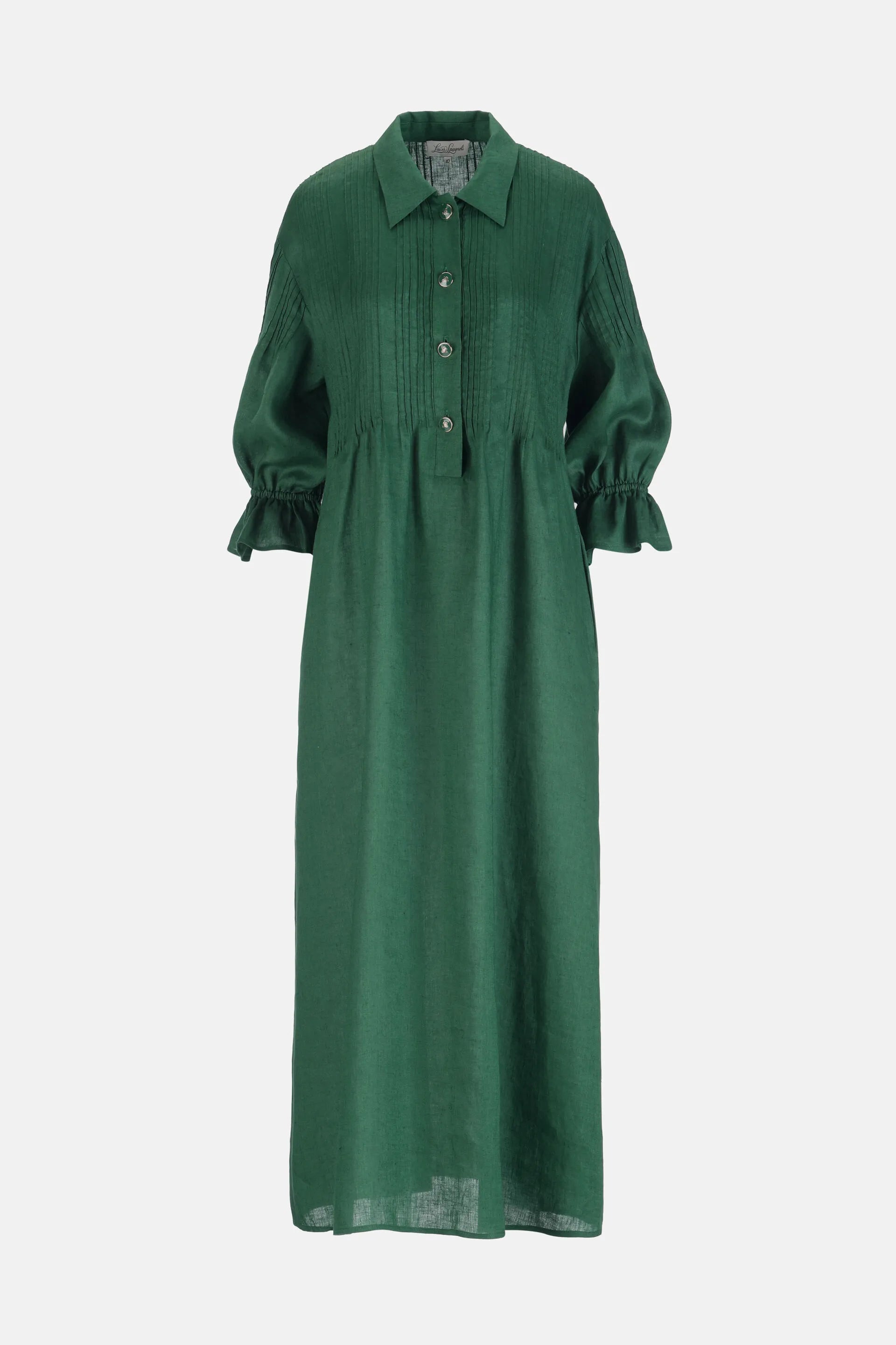 Luisa Spagnoli Verde Bottiglia Women Pasotto - Long Shirt Dress SKU: PASOTTO_2021 Image 06