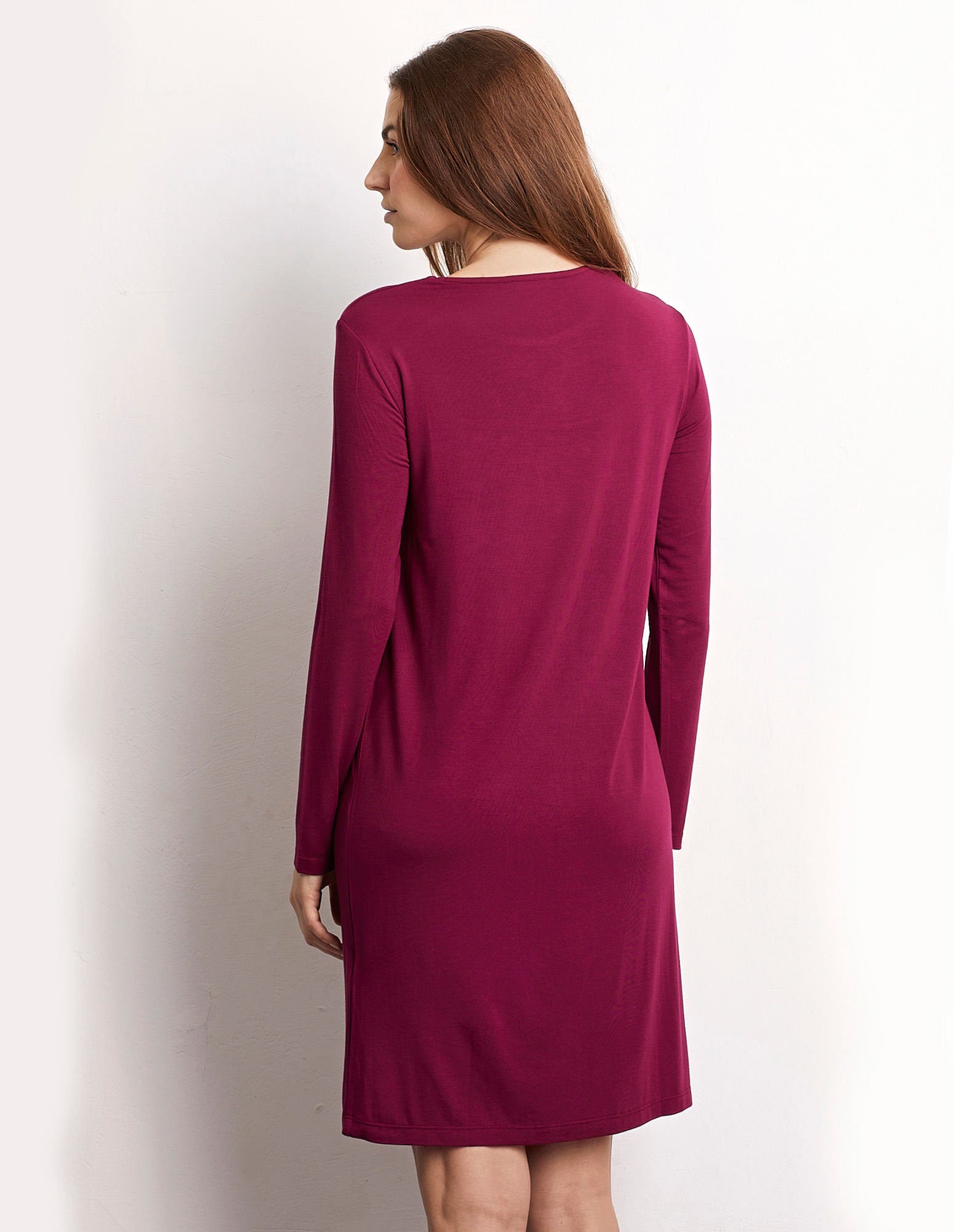 Long Sleeve Nightgown with Modal & Lace_PCCD173006_764_03