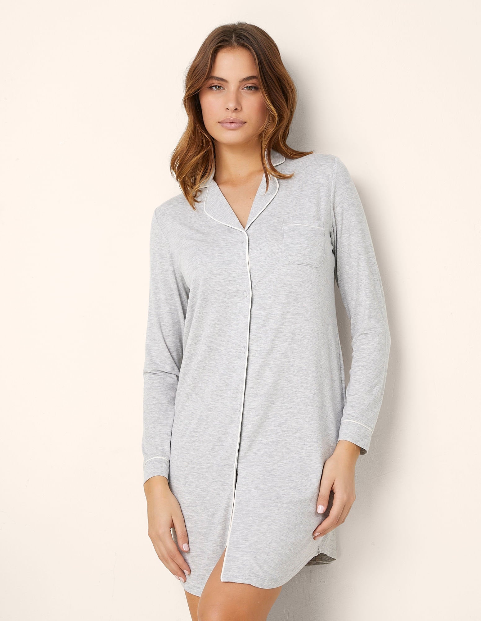 Yamamay_Daily Long-Sleeved Nightgown with Tencel ª Modal_PCCD181002_133_01