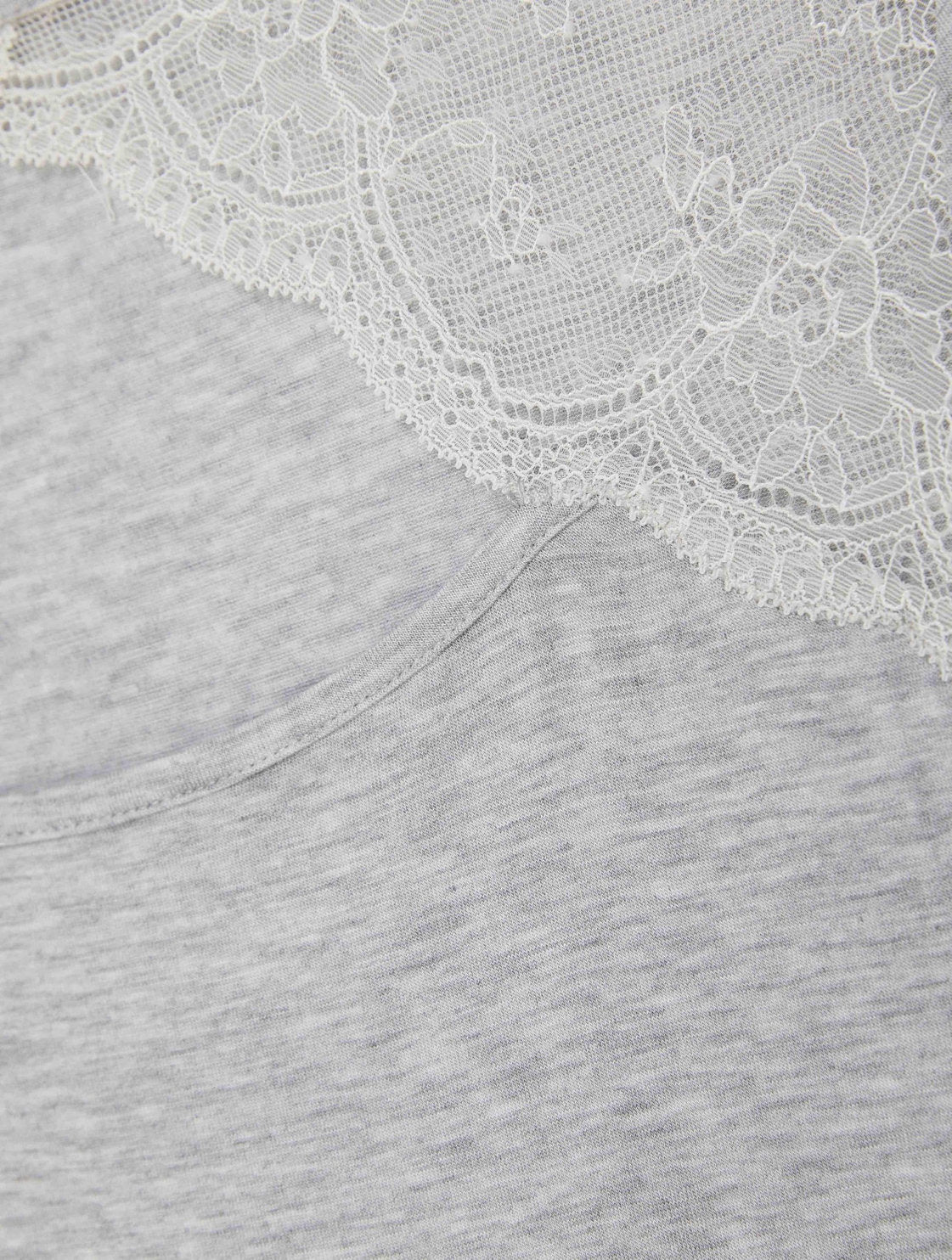 Yamamay_Light Gray Long-Sleeved Nightgown in Tencel ª Stretch Modal with Lace_PCCD181004_133_06