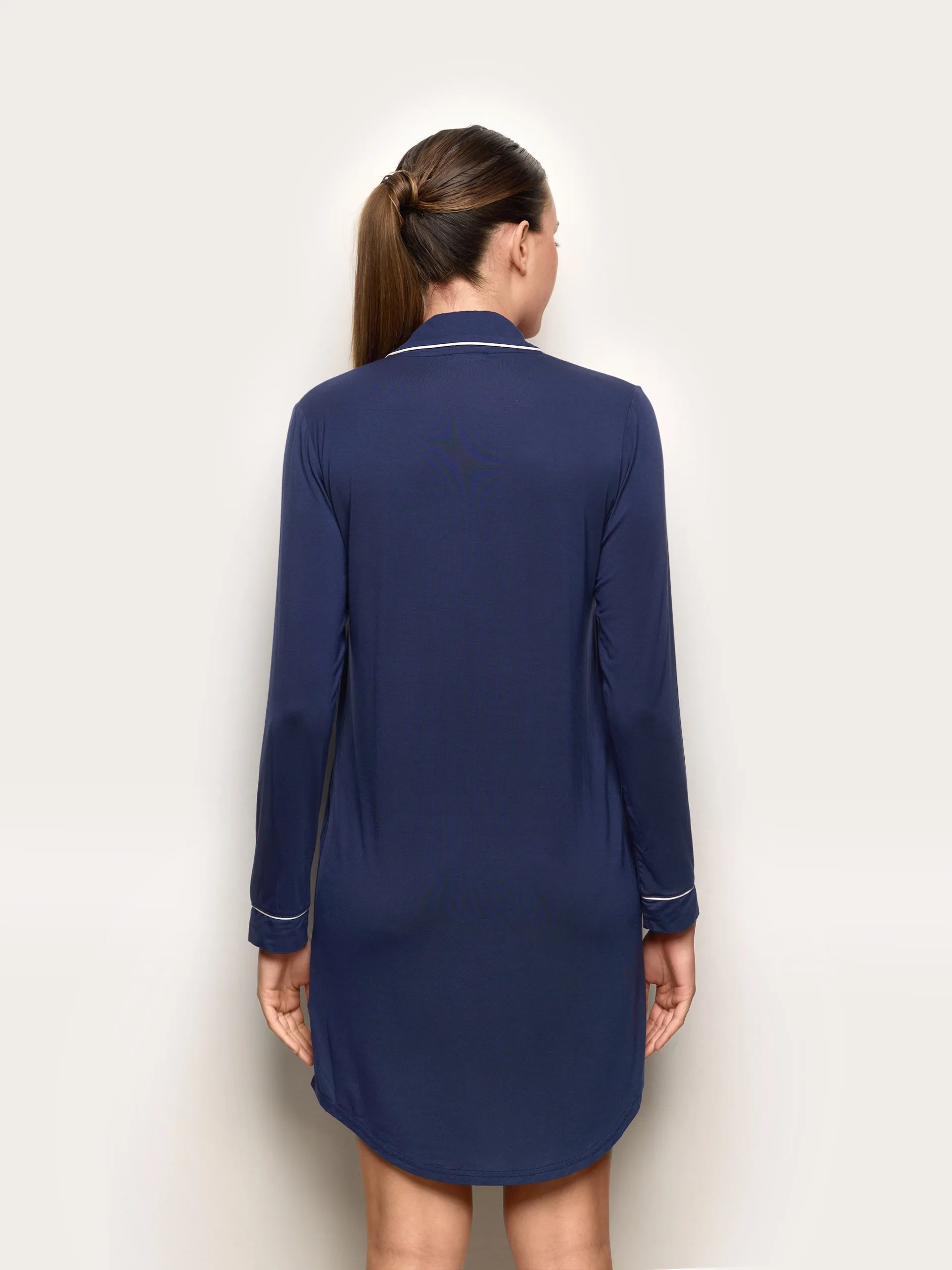 Yamamay_Dark Blue_Long-Sleeve Nightshirt - Daily Modal_PCCD191002_215_03