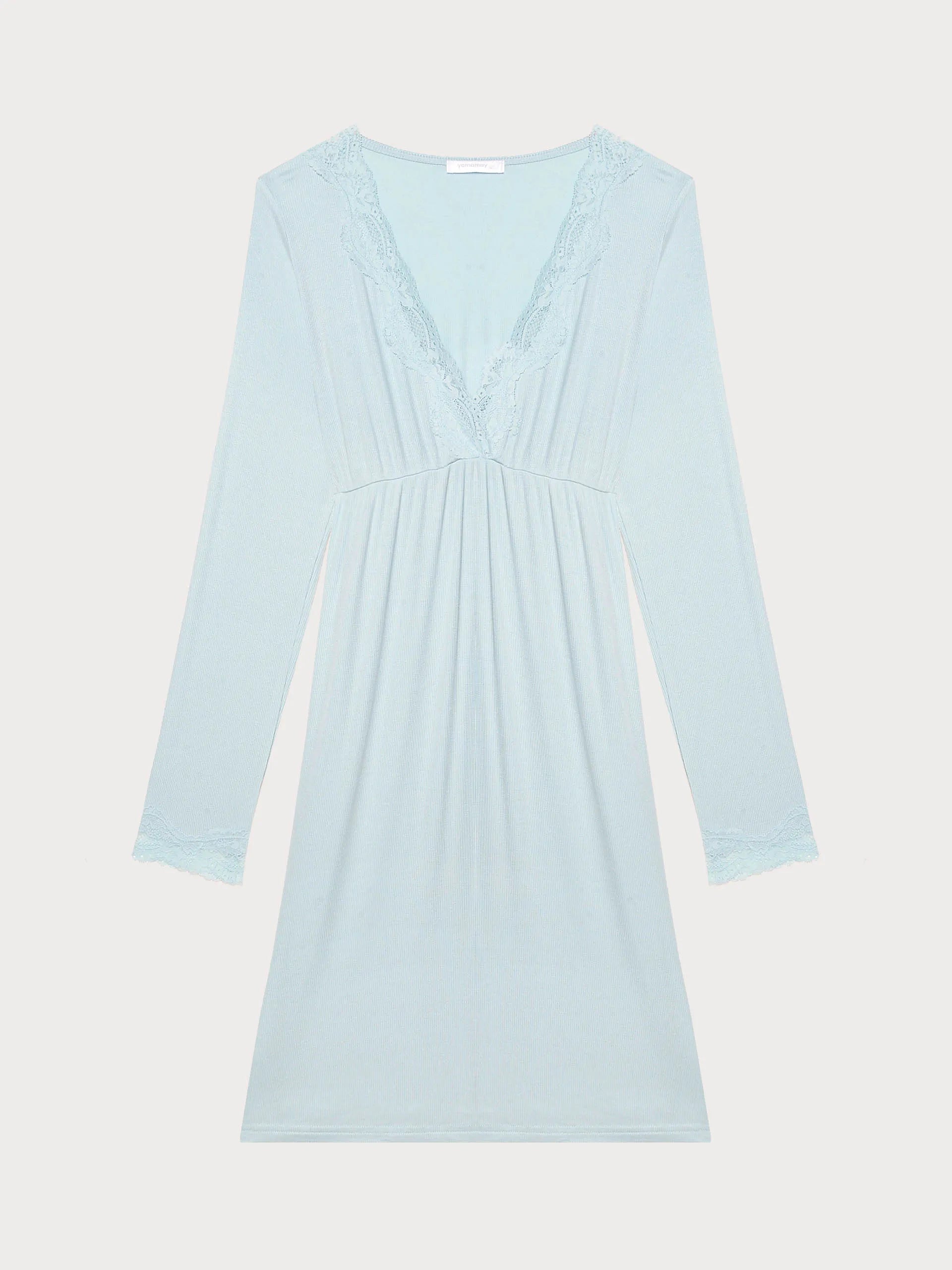 Yamamay_Light Azure_Long Sleeve Nightgown - Modal Rib_PCCD191003_013_05