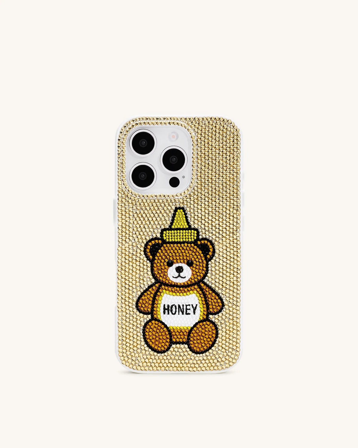 JW Pei Neutral Women Honey Bear Artificial Crystal Phone Case SKU: PE318-8-ip17pro_Neutral Image 01