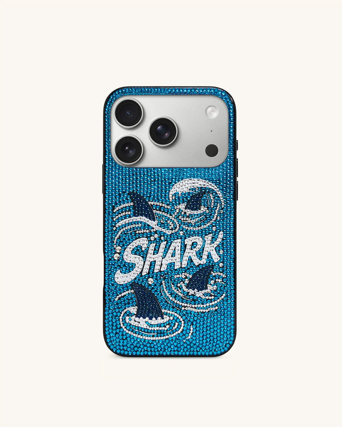 JW Pei Blue Women Shark Blue Artificial Crystal Phone Case - Iphone 17 Pro Max SKU: PE395-5-IP17PM_Blue Image 01