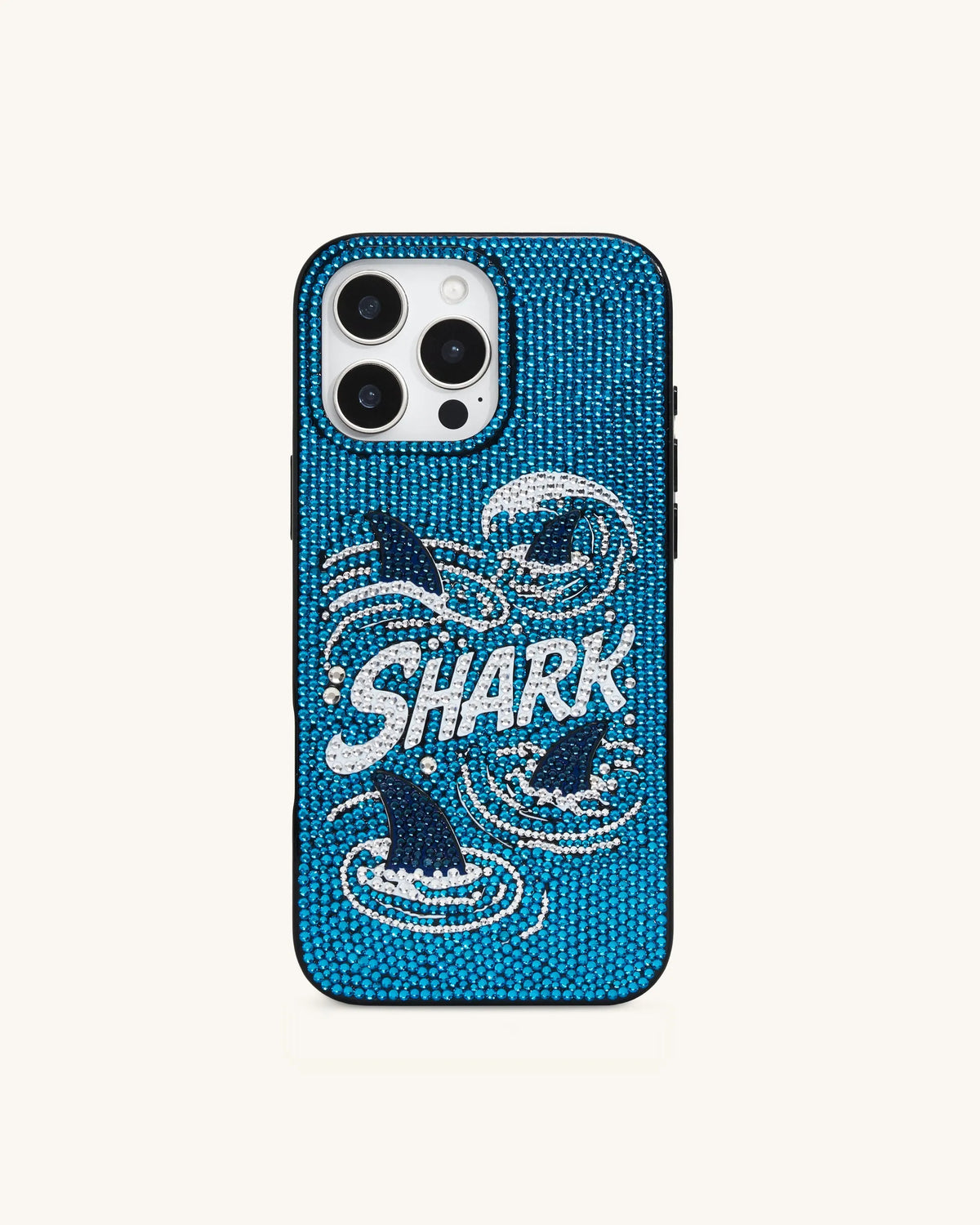 JW Pei Blue Women Shark Blue Artificial Crystal Phone Case - Iphone 17 Pro Max SKU: PE395-5-IP17PM_Blue Image 02