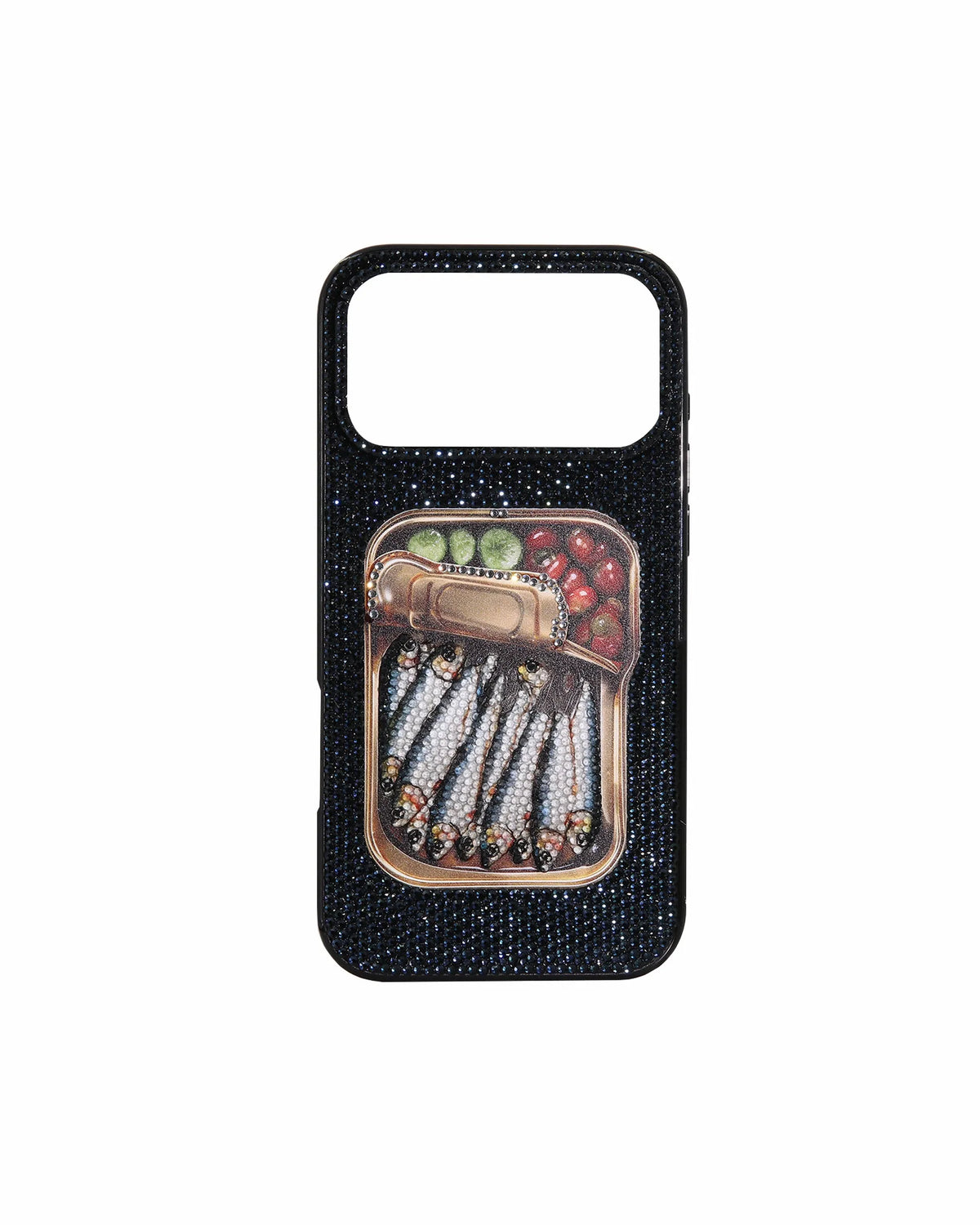 JW Pei Black Women Sardine Can Art Artificial Crystal Phone Case SKU: PE401X001-1-ip17pro_Black Image 01
