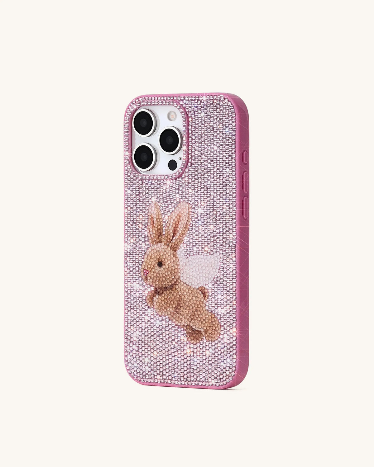 JW Pei Pink Women Angel Bunny Glitter Phone Case SKU: PE462-4-ip17pro_Pink Image 03